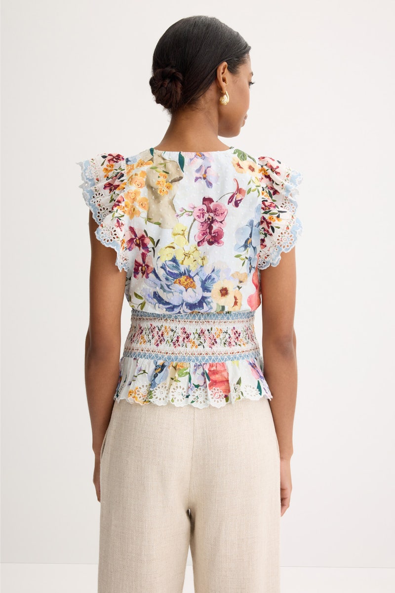 Greek Garden Off-white Blouse by FARM Rio - Photo 2