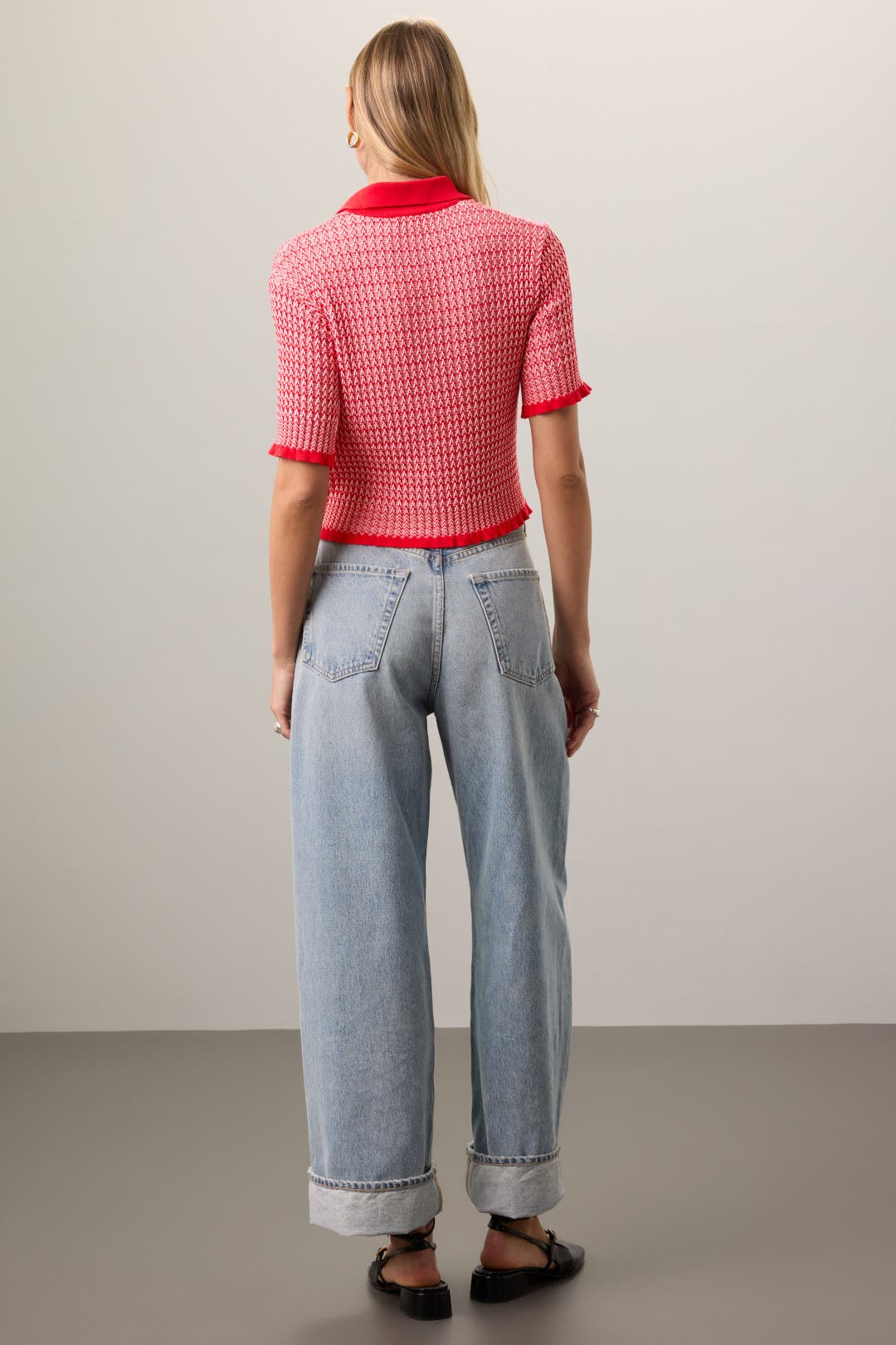 Red Polo Knit Top by Maje | Rent the Runway