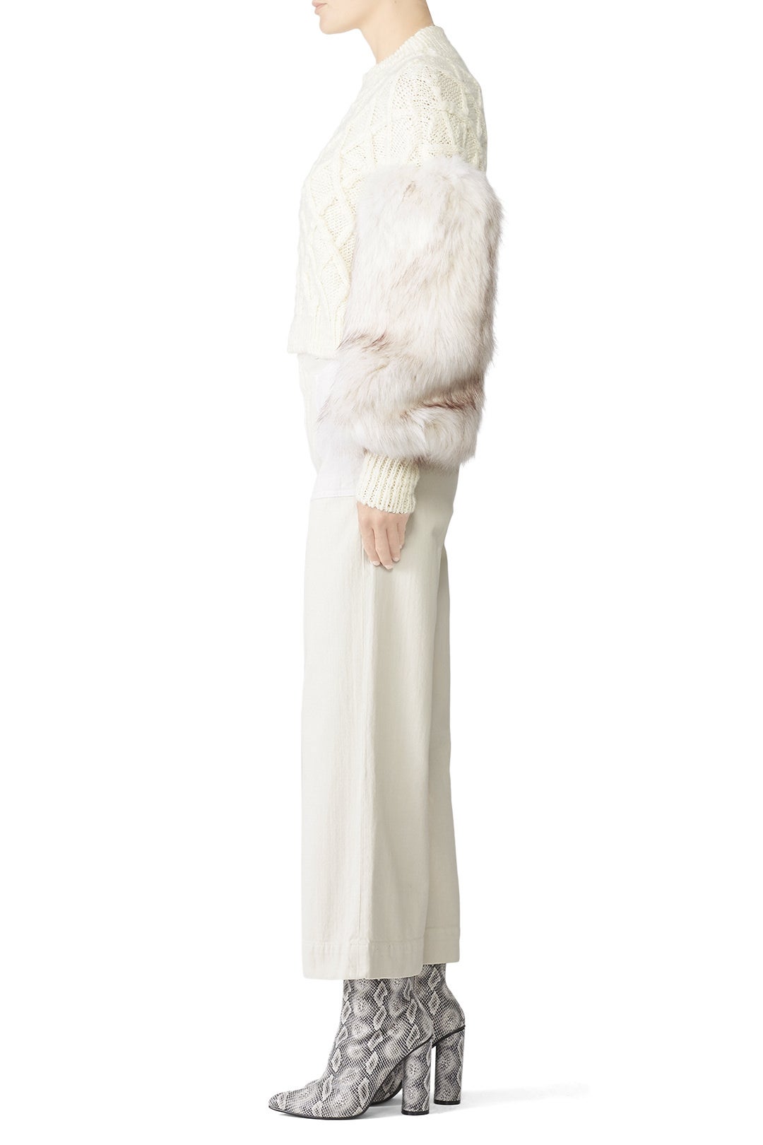Cable And Faux Fur Sweater by Philosophy di Lorenzo Serafini 2
