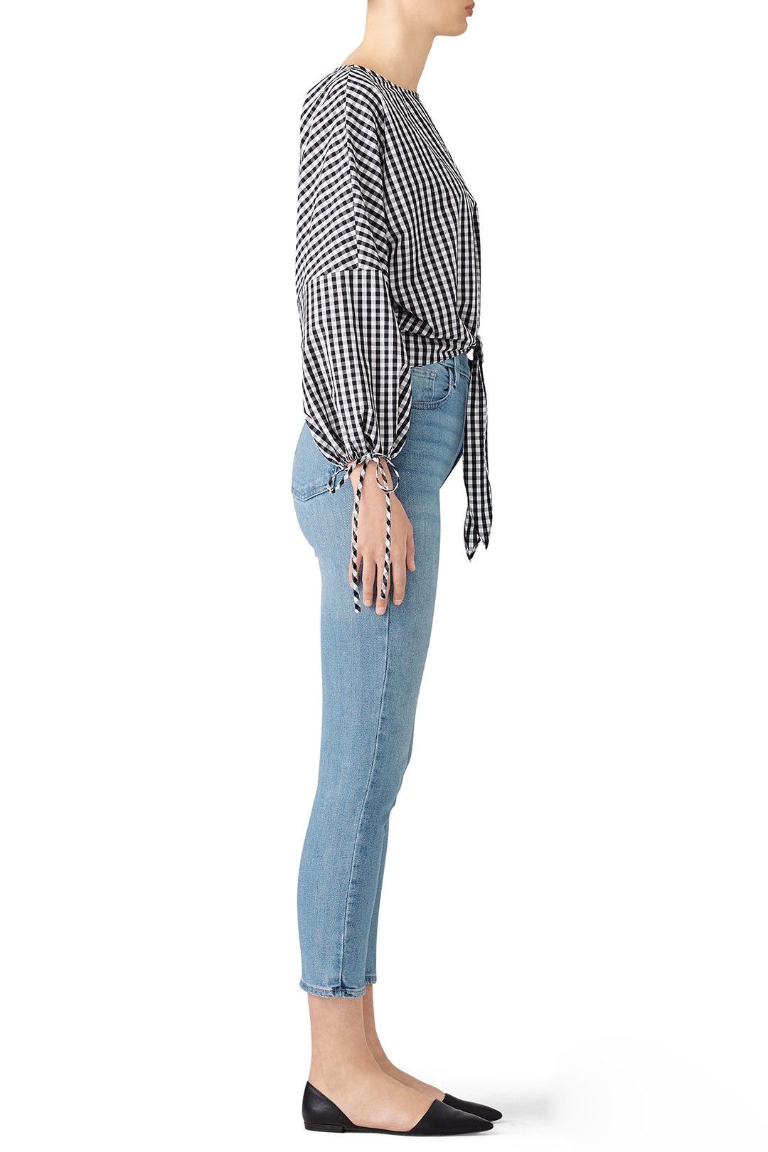 Millie Gingham Tie Blouse by Greylin 1