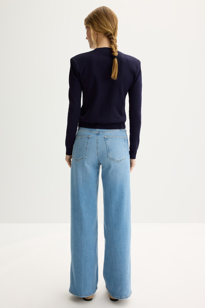 Toulouse Cropped Crew Neck Cardigan by L'agence - Photo 2