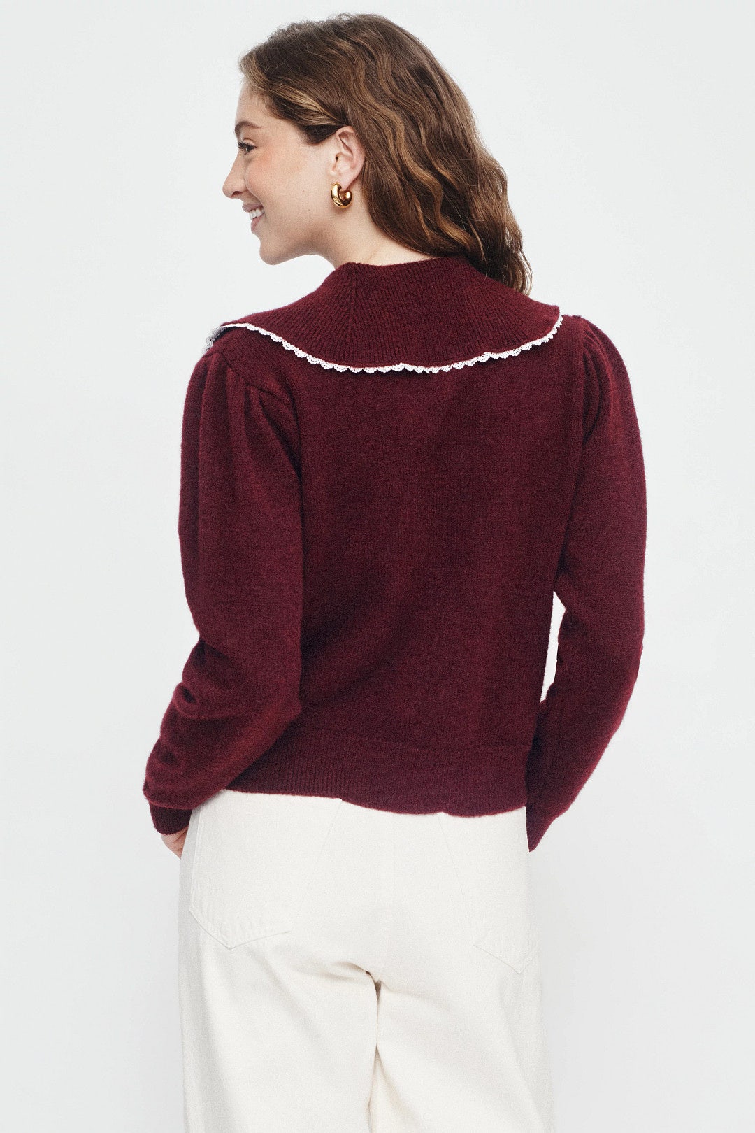 Contrast Collar Pullover Sweater by Layered with Love 2