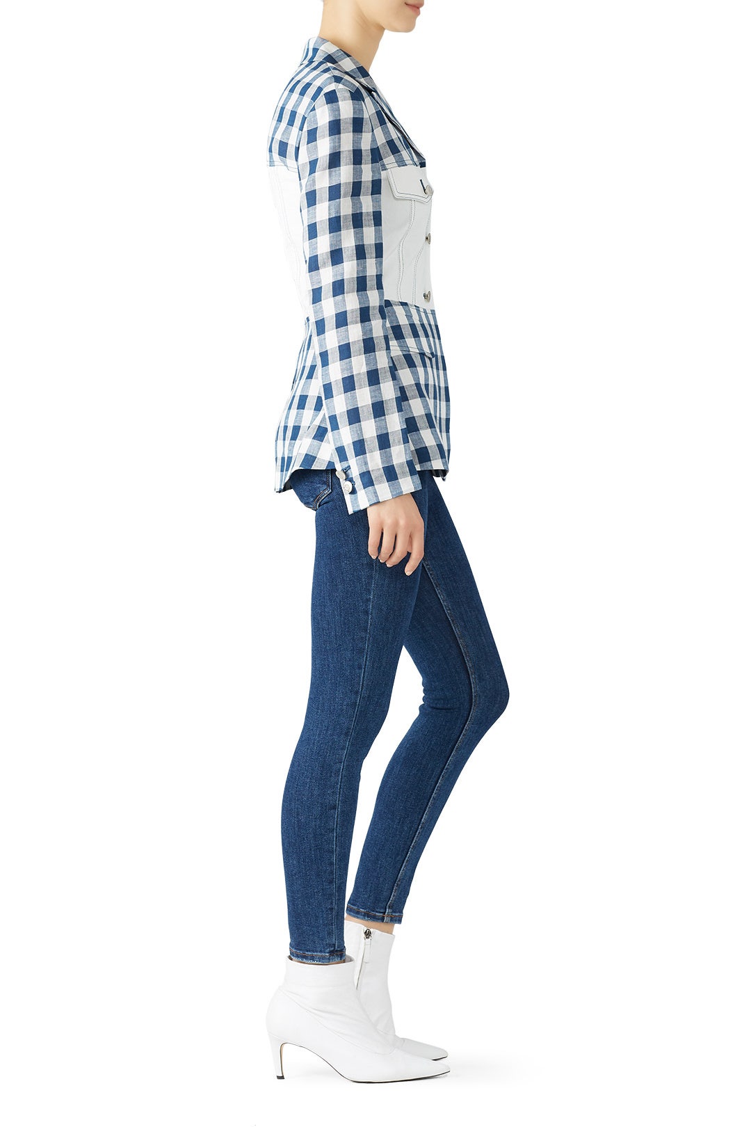 Paneled Check Blazer by SJYP 1