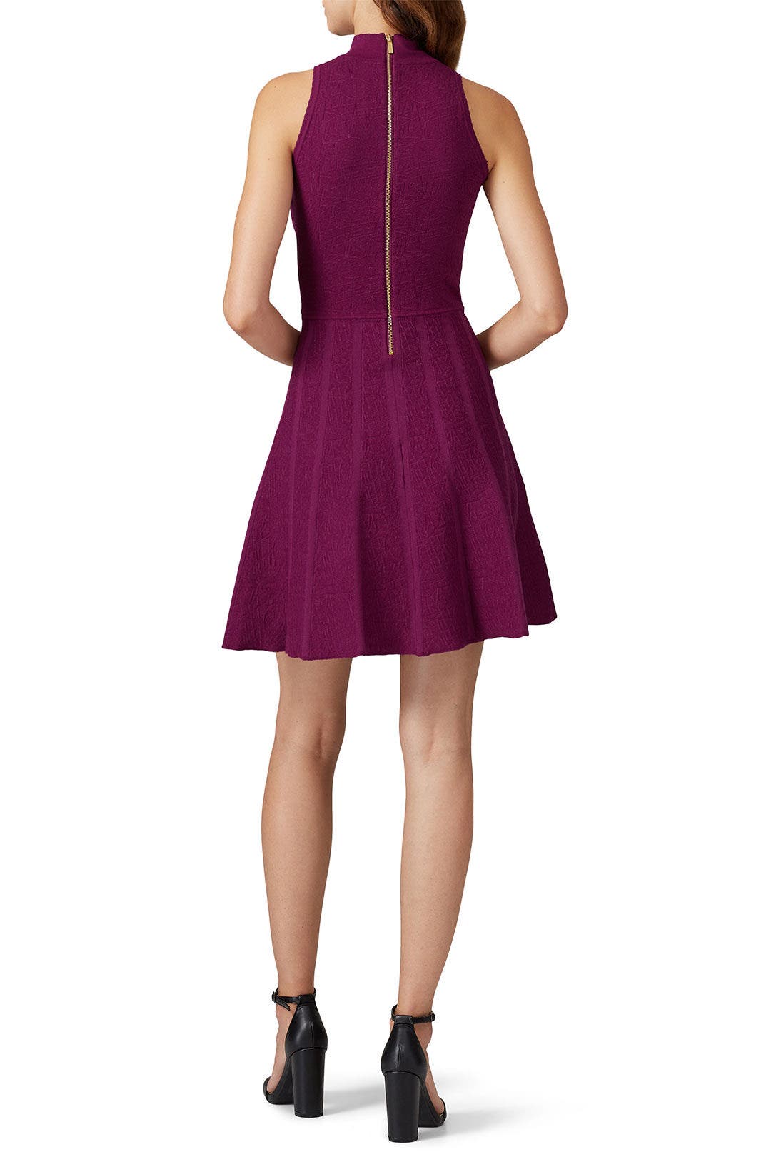Purple Knit Flare Dress by Great Jones 2