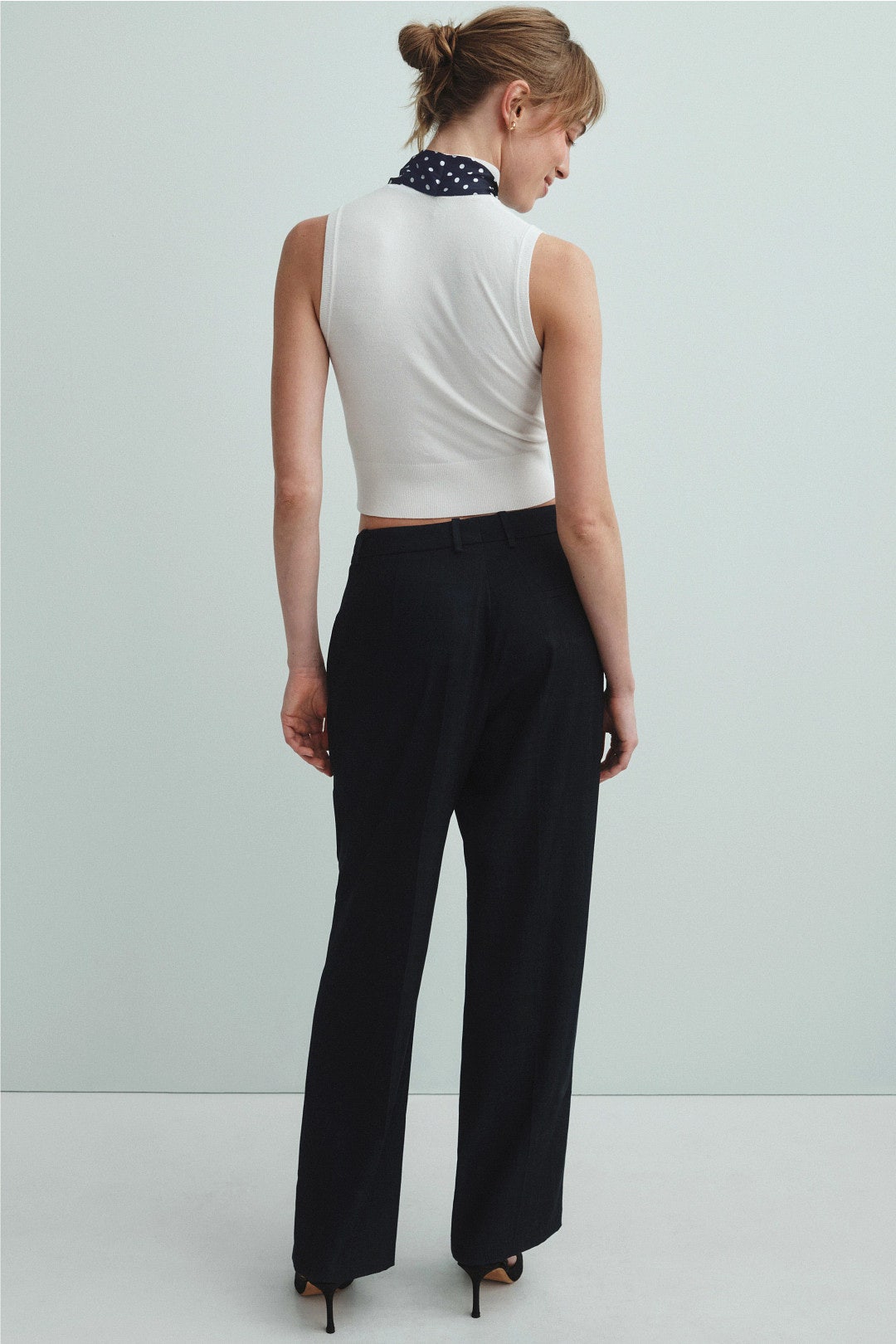 Sleeveless Shell Top with Neck Tie by Toccin 1