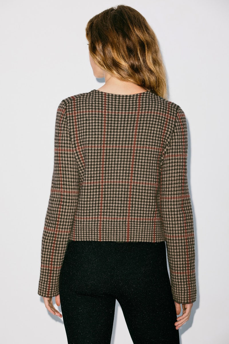 Intarsia Glen Plaid Jacket by VINCE. - Photo 2