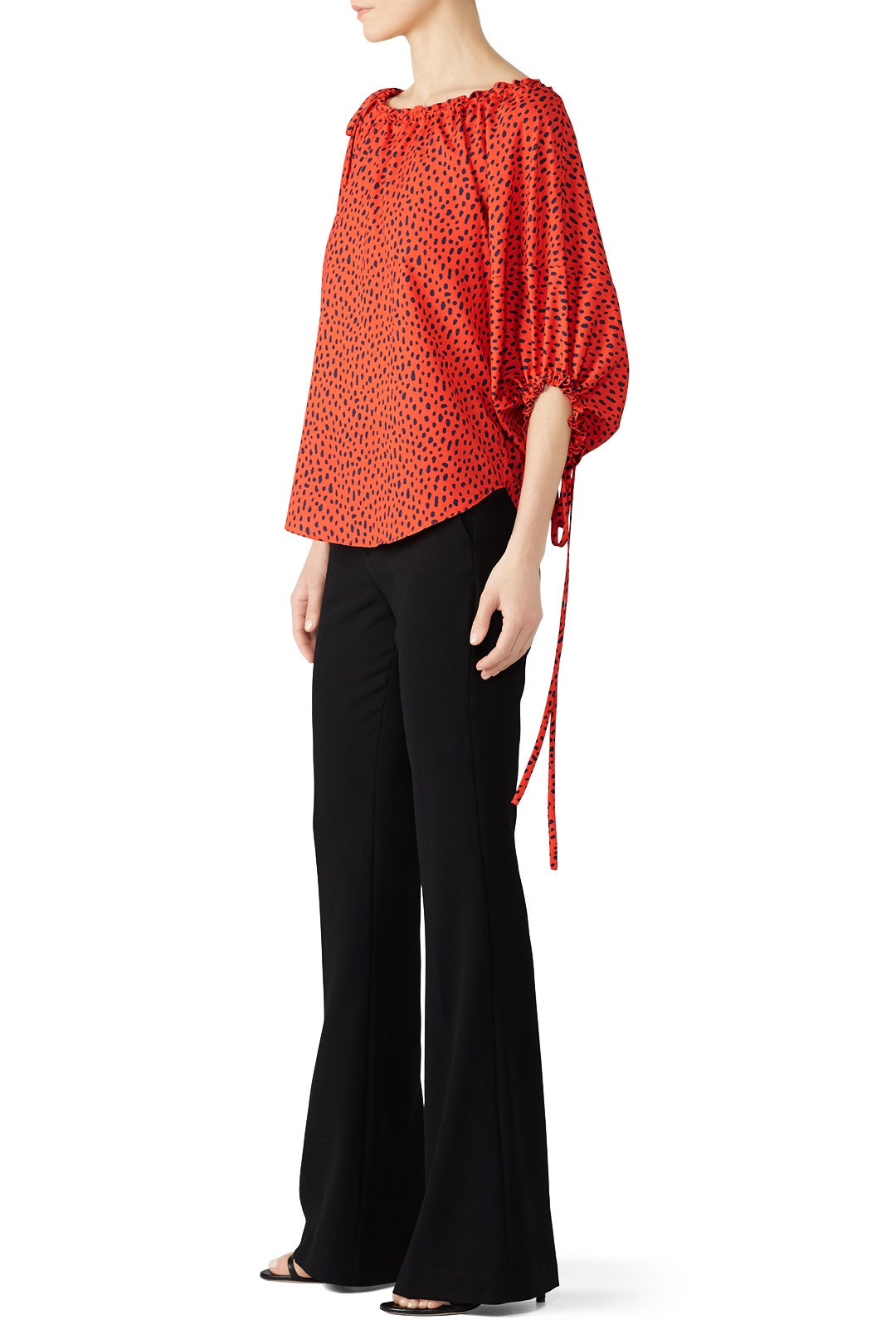 Red Drawstring Balloon Blouse by Derek Lam 10 Crosby x RTR 1