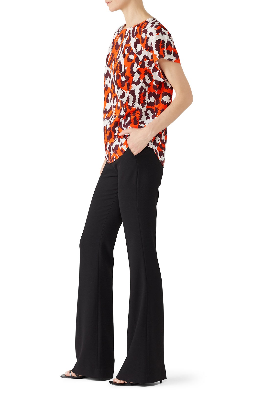 Orange Leopard Nellie Top by Diane von Furstenberg 1