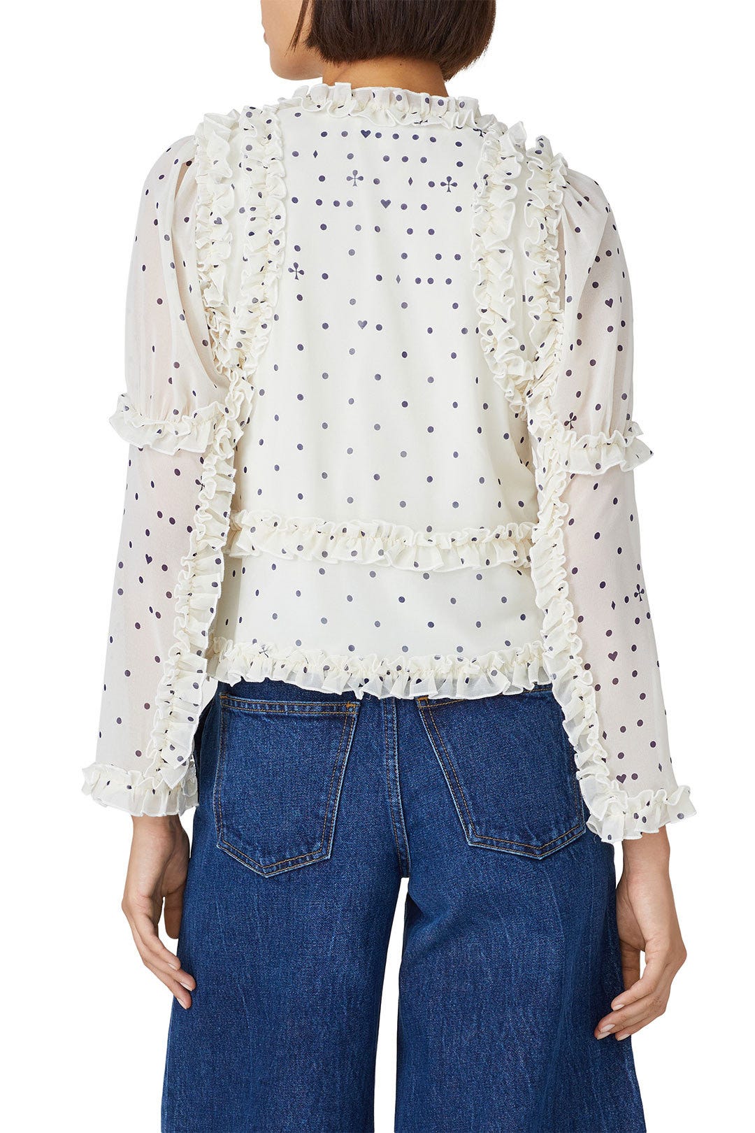 Printed Long Sleeve Ruffle Top by Koché x RTR 2