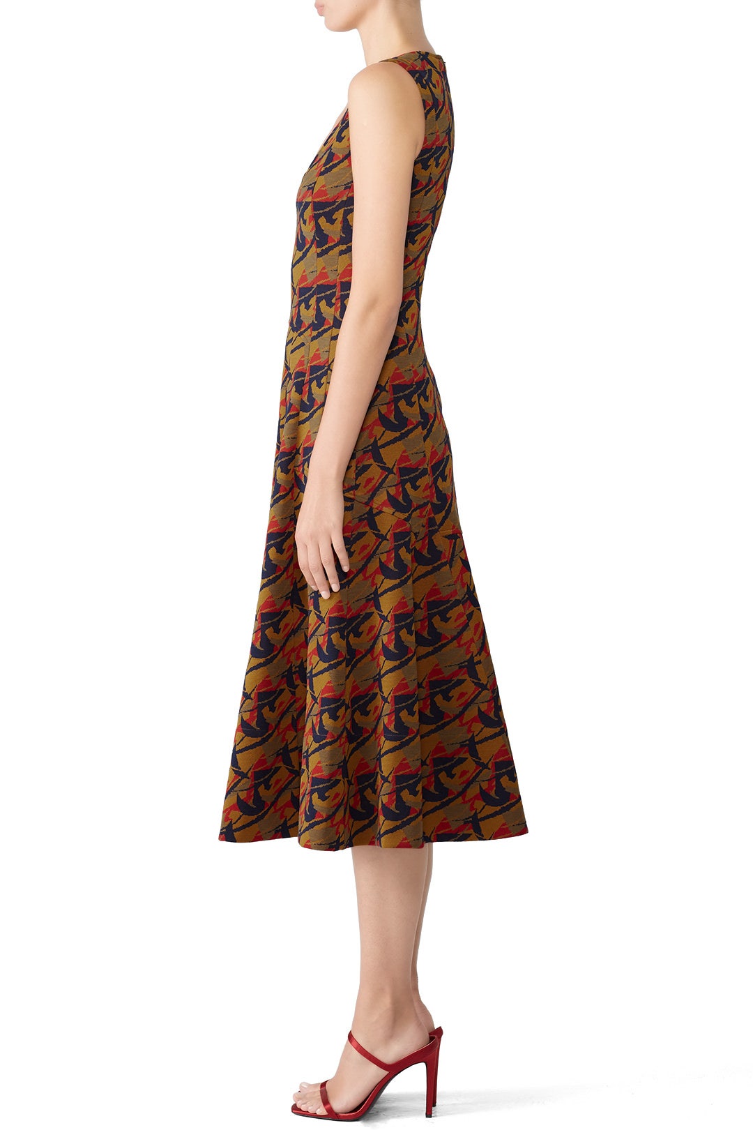 Camel Multi Sleeveless Dress by DEREK LAM 2