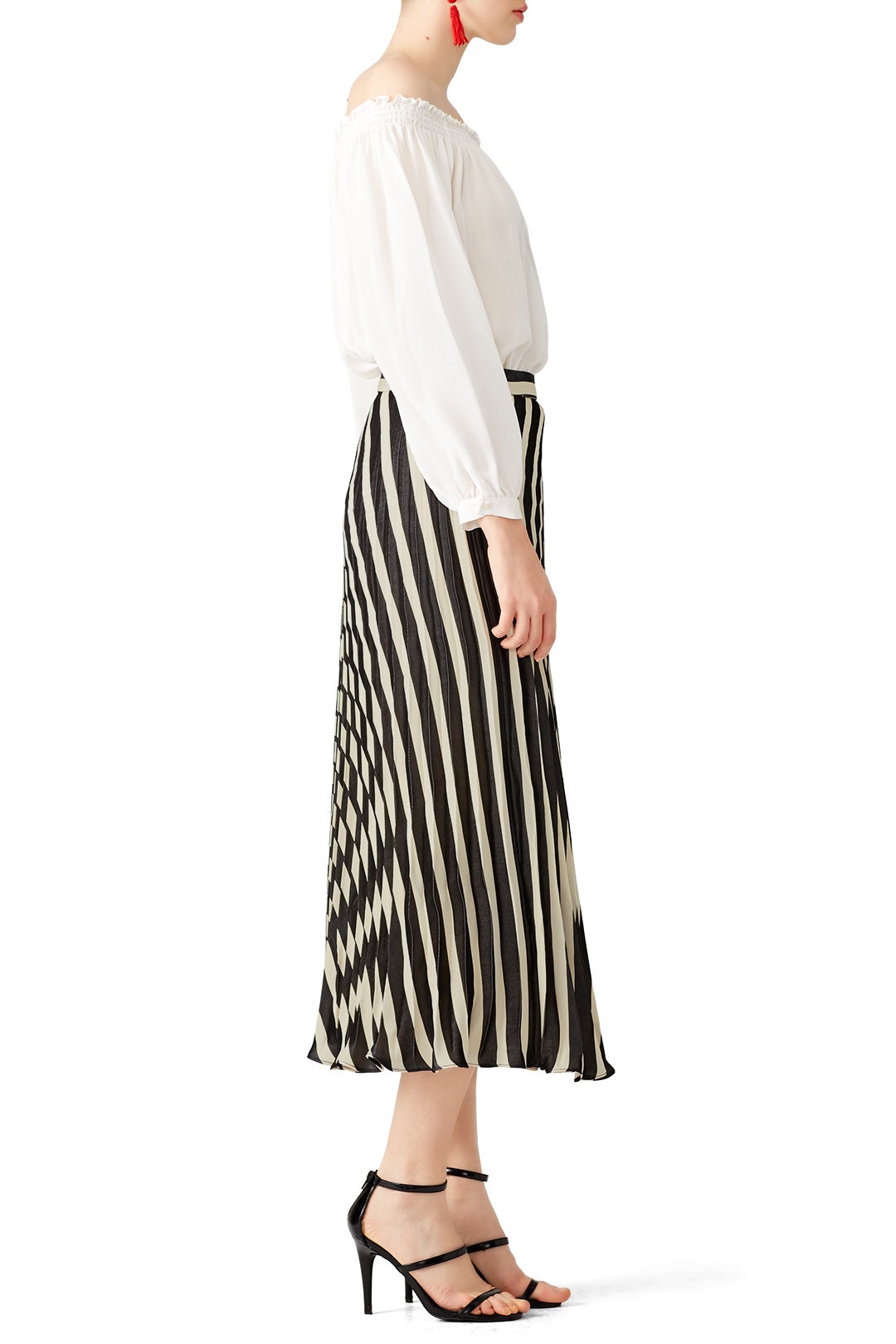 Ivory Rocky Smocked Off Shoulder Top by Nicole Miller 2