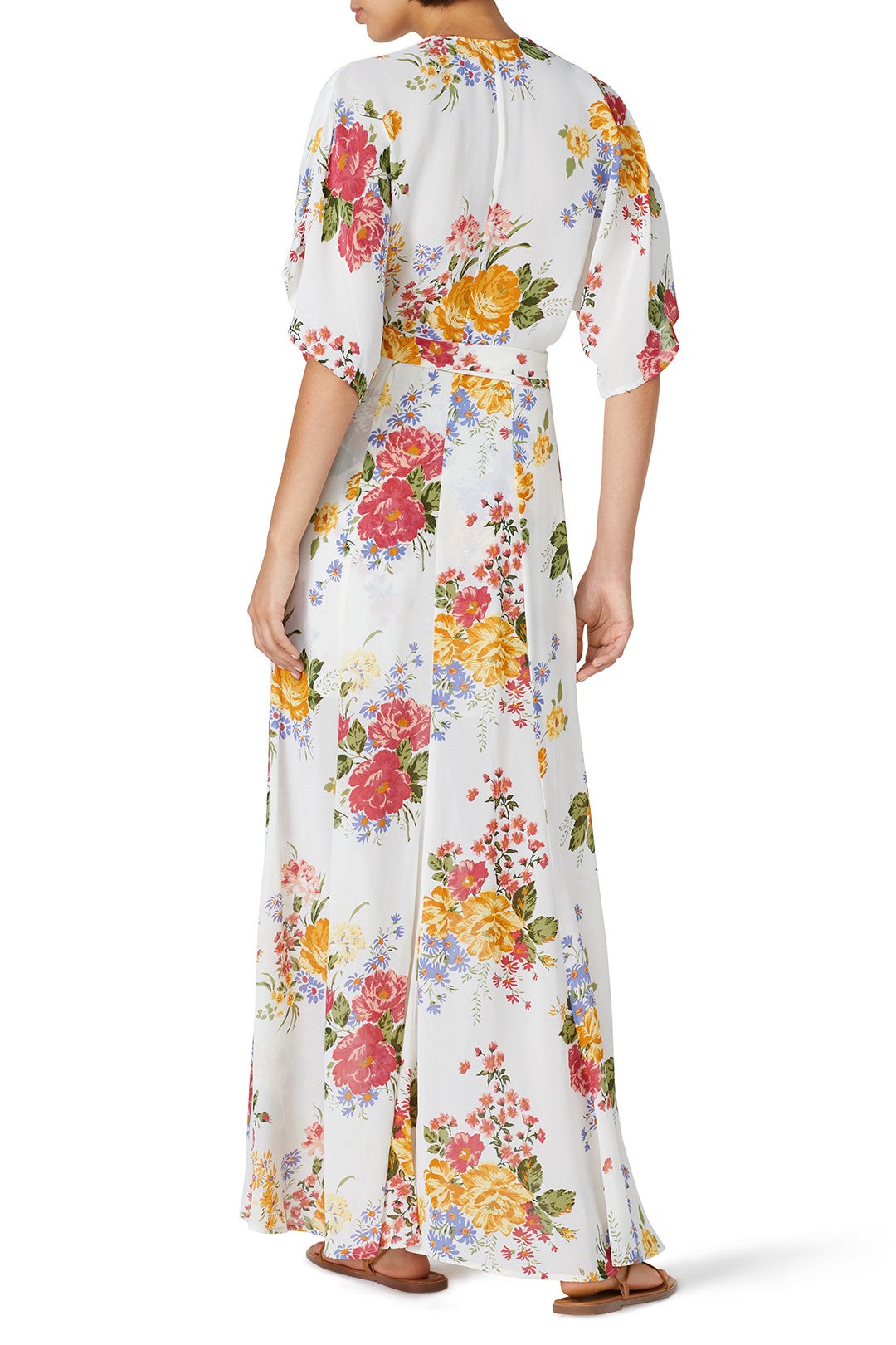 White Floral V-Neck Maxi by Reformation 2