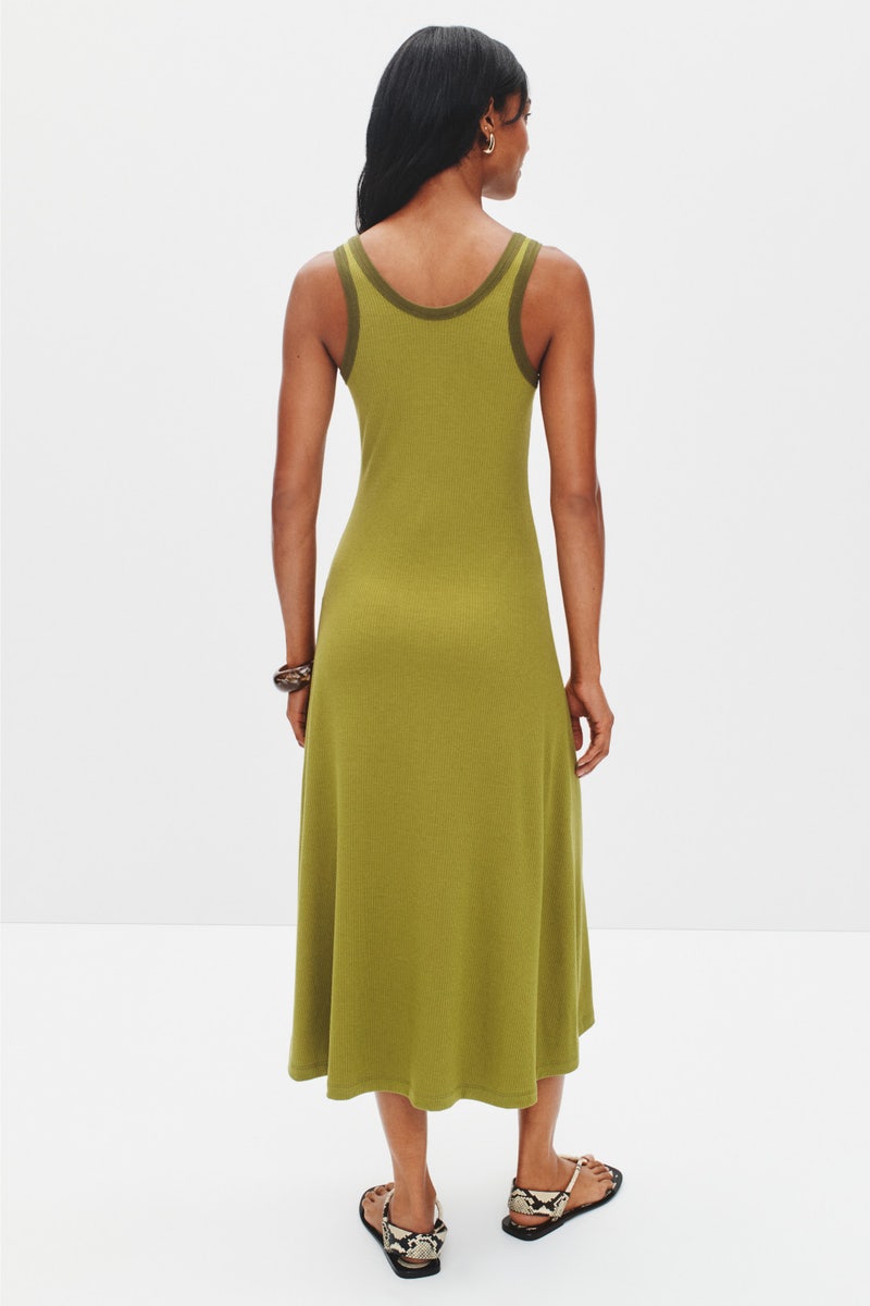 Contrast Rib Tank Dress by Rosetta Getty - Photo 2