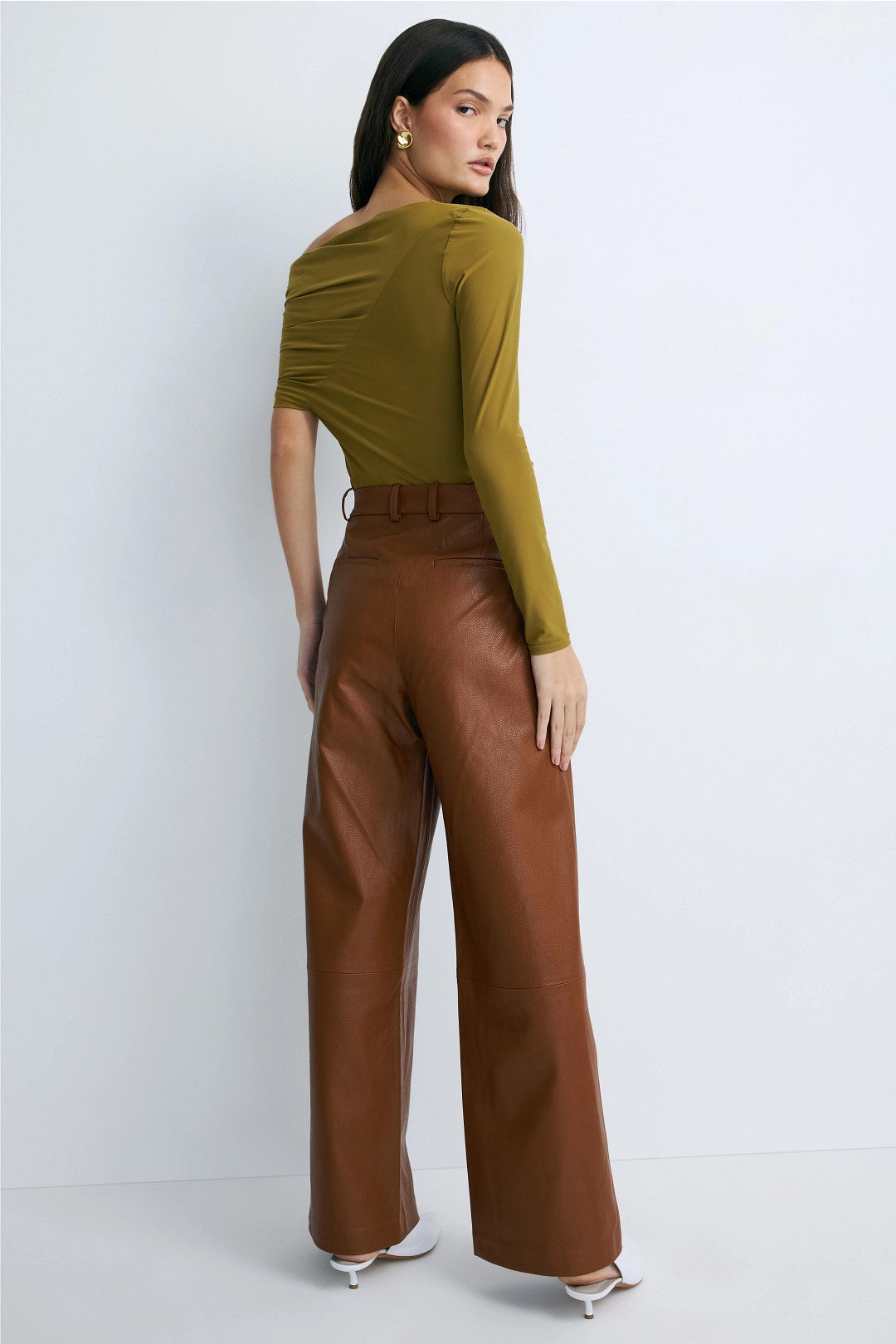 Brown Faux Leather Trousers by Rosetta Getty x RTR 2