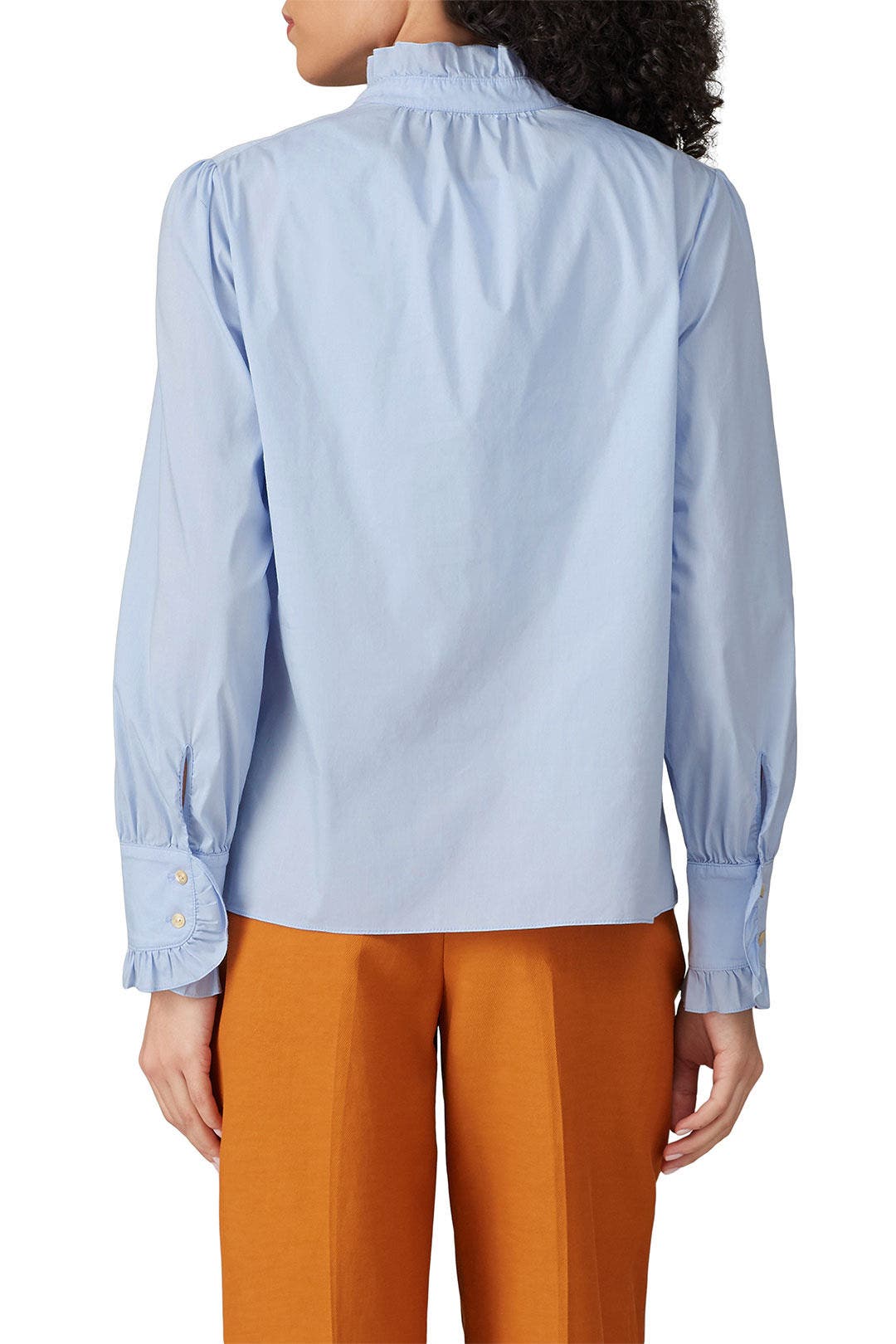 Long Sleeve Poplin Ruffle Top by Rebecca Taylor NYC 2