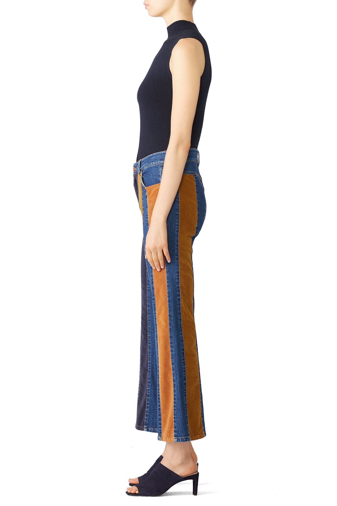 Patchwork Striped Jeans by See by Chloé 2