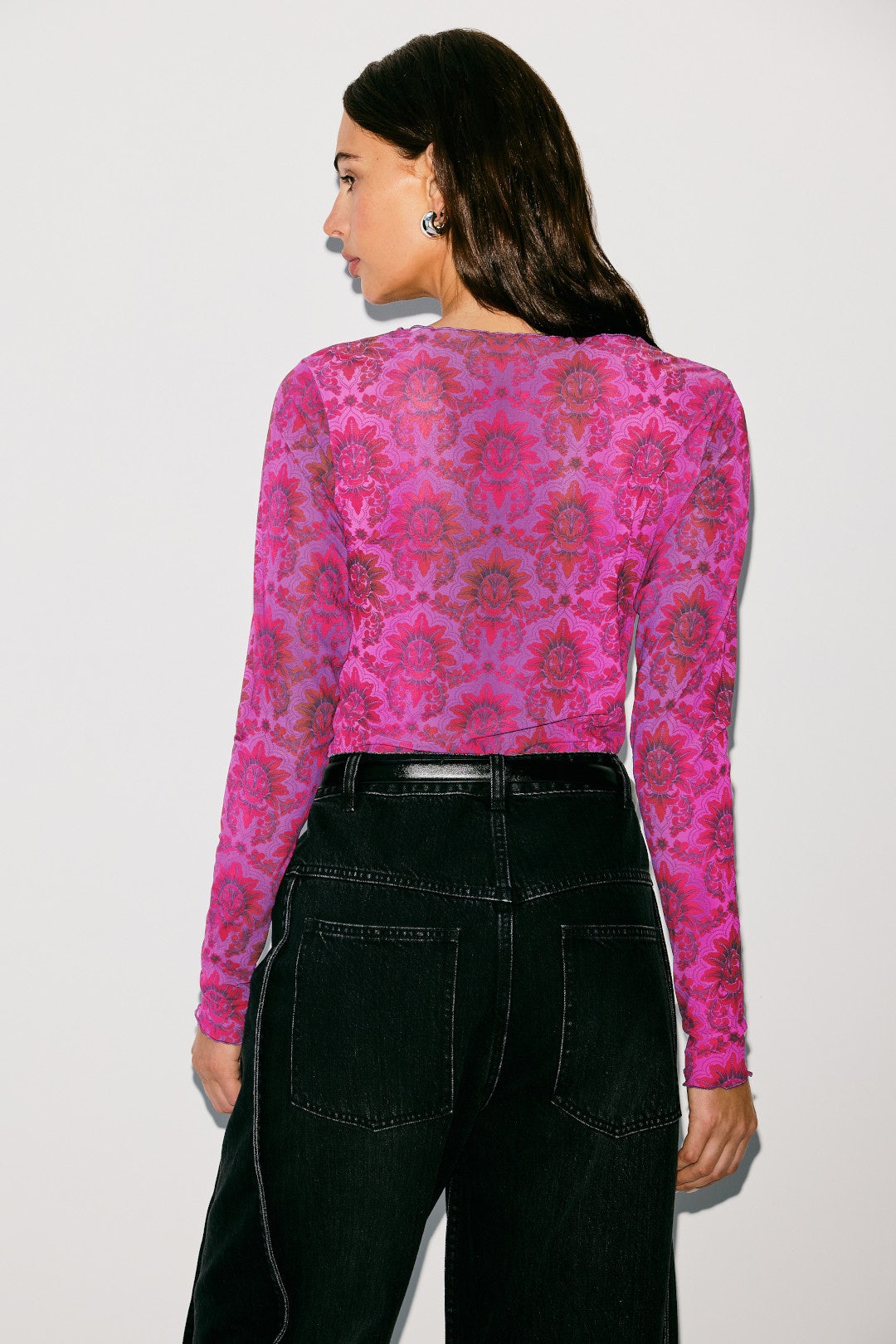 Damask Mesh Top