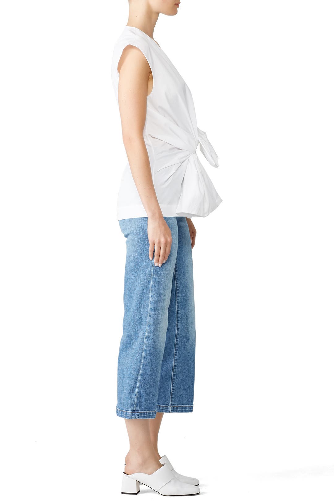White Waist Tie Blouse by Diane von Furstenberg | Rent the