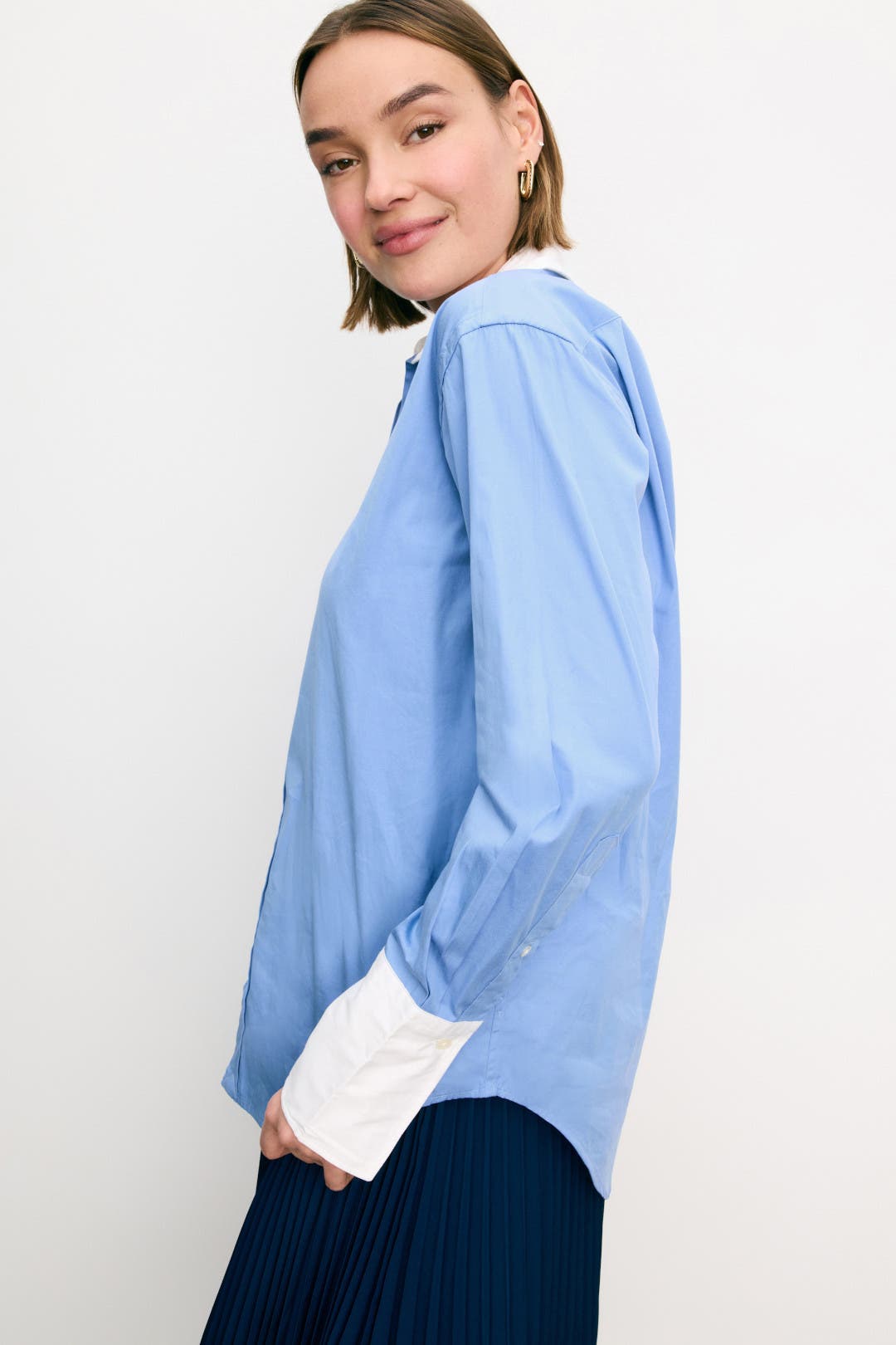 (取寄) ローレン ラルフローレン レディース ロング スリーブ ボタン フロント シャツ Lauren Ralph Lauren women Long Sleeve Button Front Shirt Blue/White Lauren Ralph Lauren Women's Long-Sleeve Shirt - Macy's