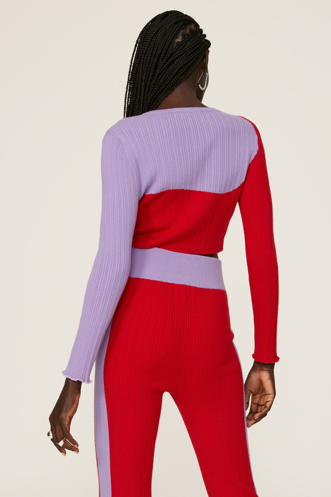 Colorblock Cropped Cardigan