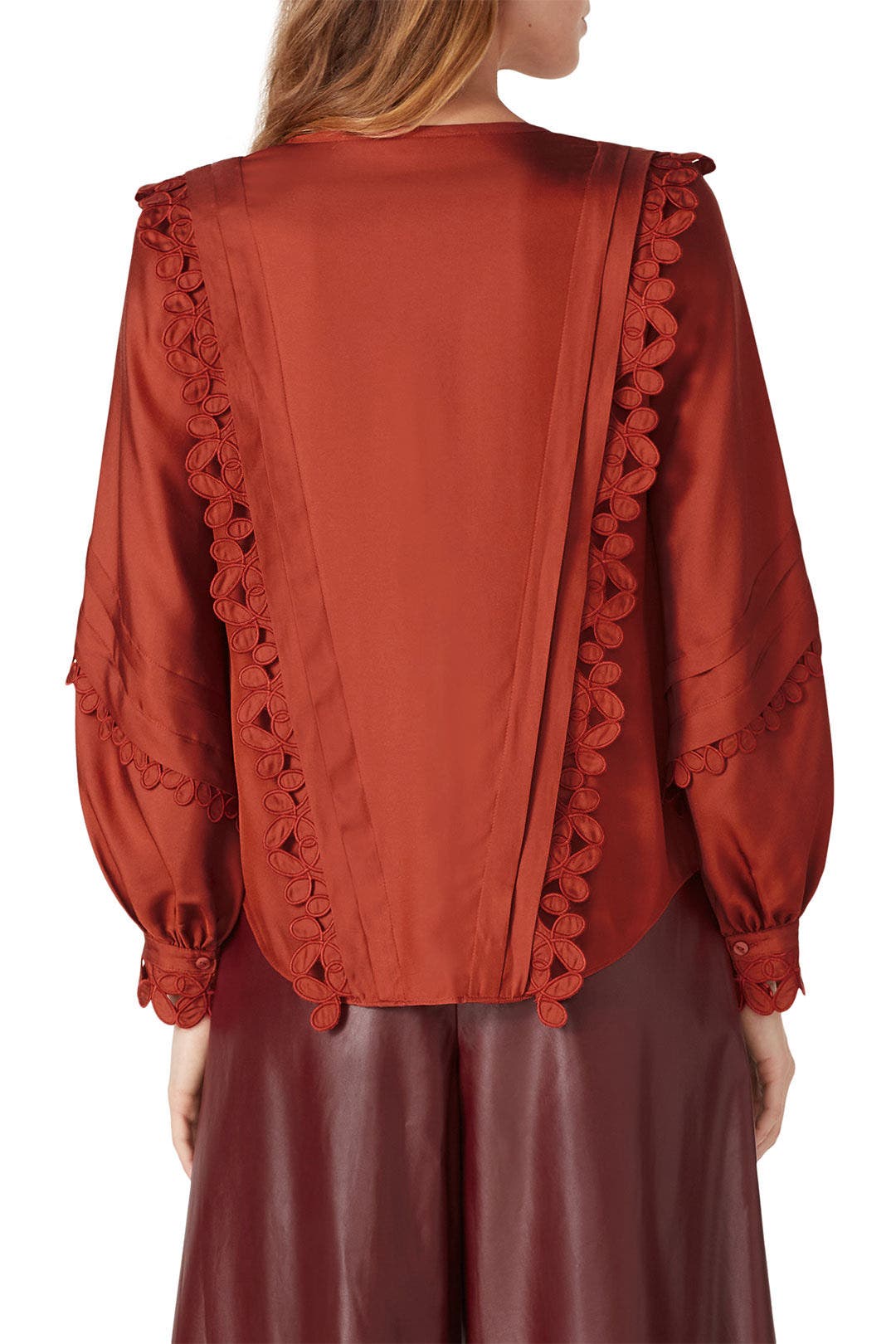 Brick Embroidered Silk Top by Rebecca Taylor NYC 2