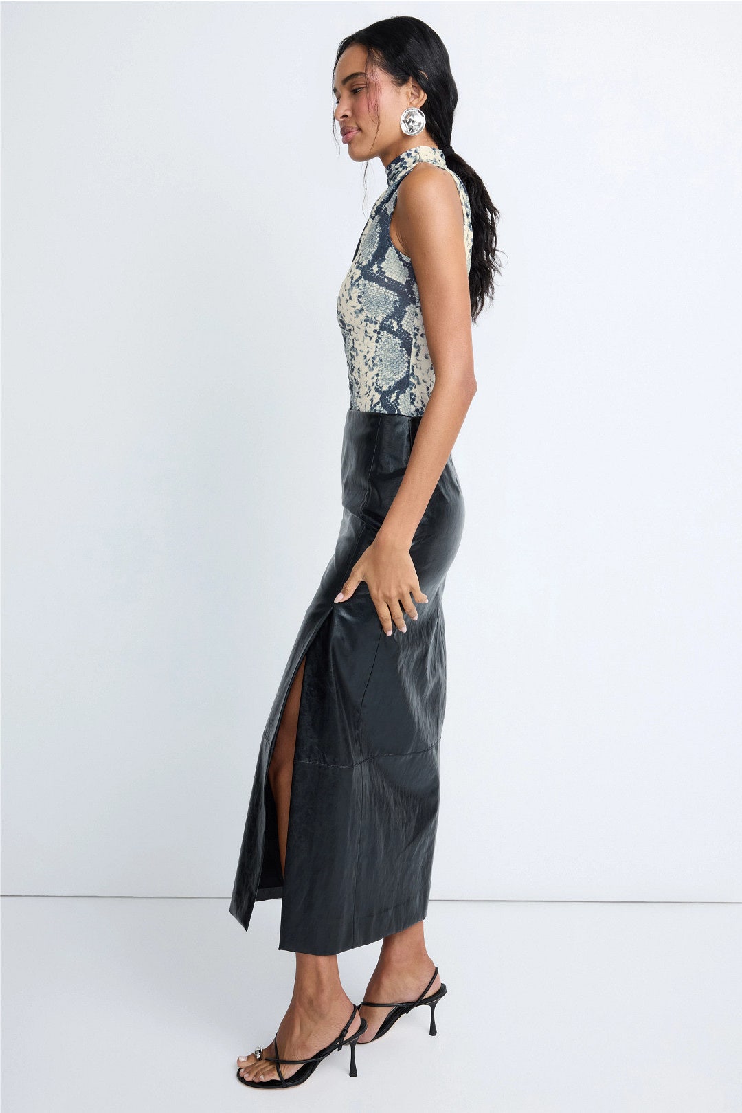 Printed Jersey Ruched Top by LAPOINTE 1
