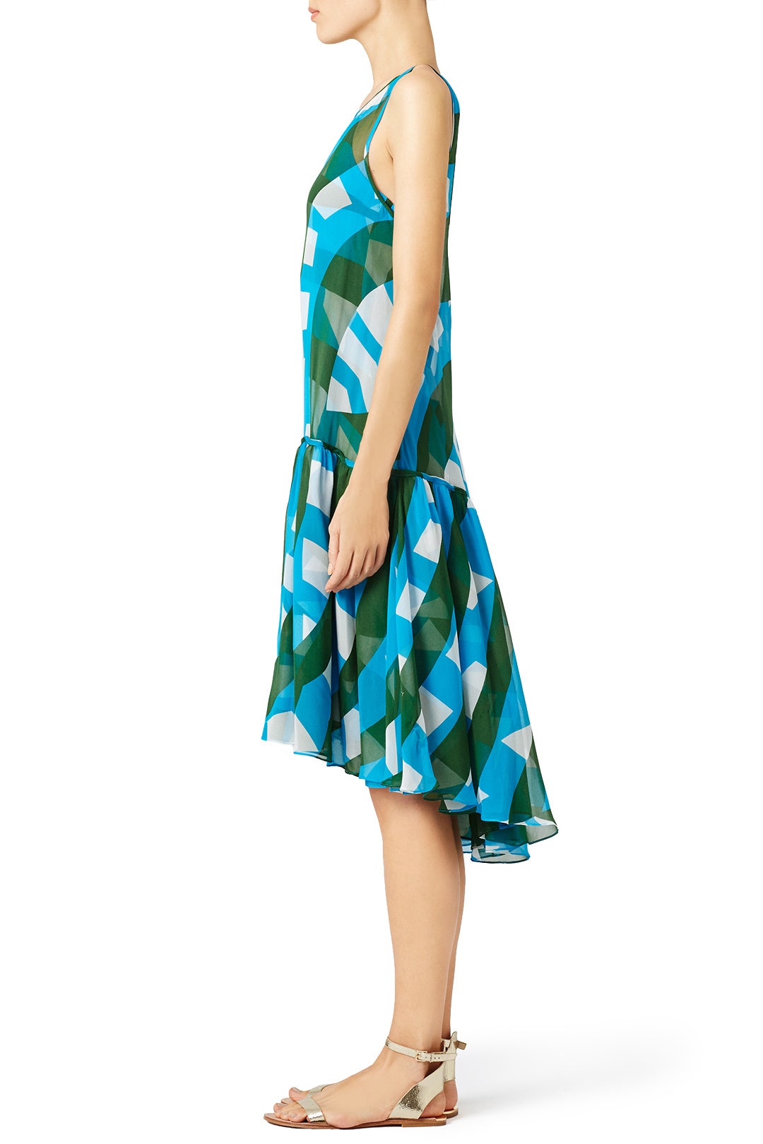 Cerulean Flounced Flyaway Dress by Tracy Reese 2