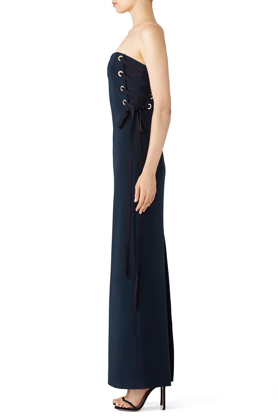 Navy Grommet Gown by Badgley Mischka 2