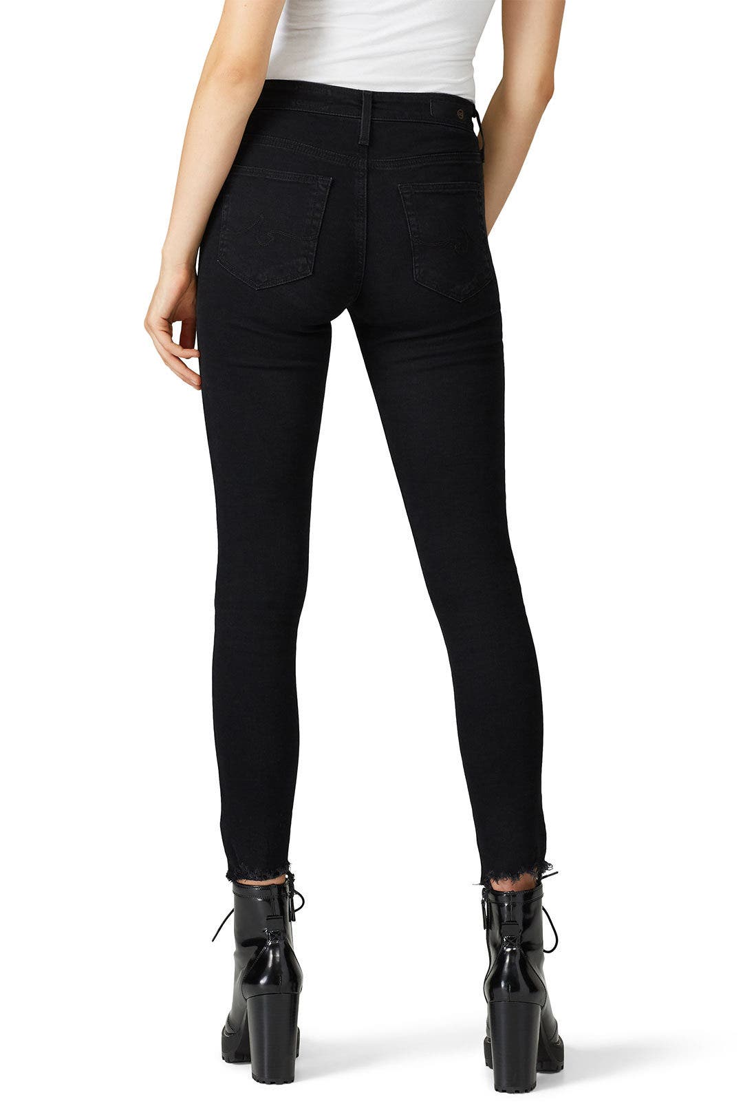 Black Farrah Skinny Ankle Jeans by AG 2