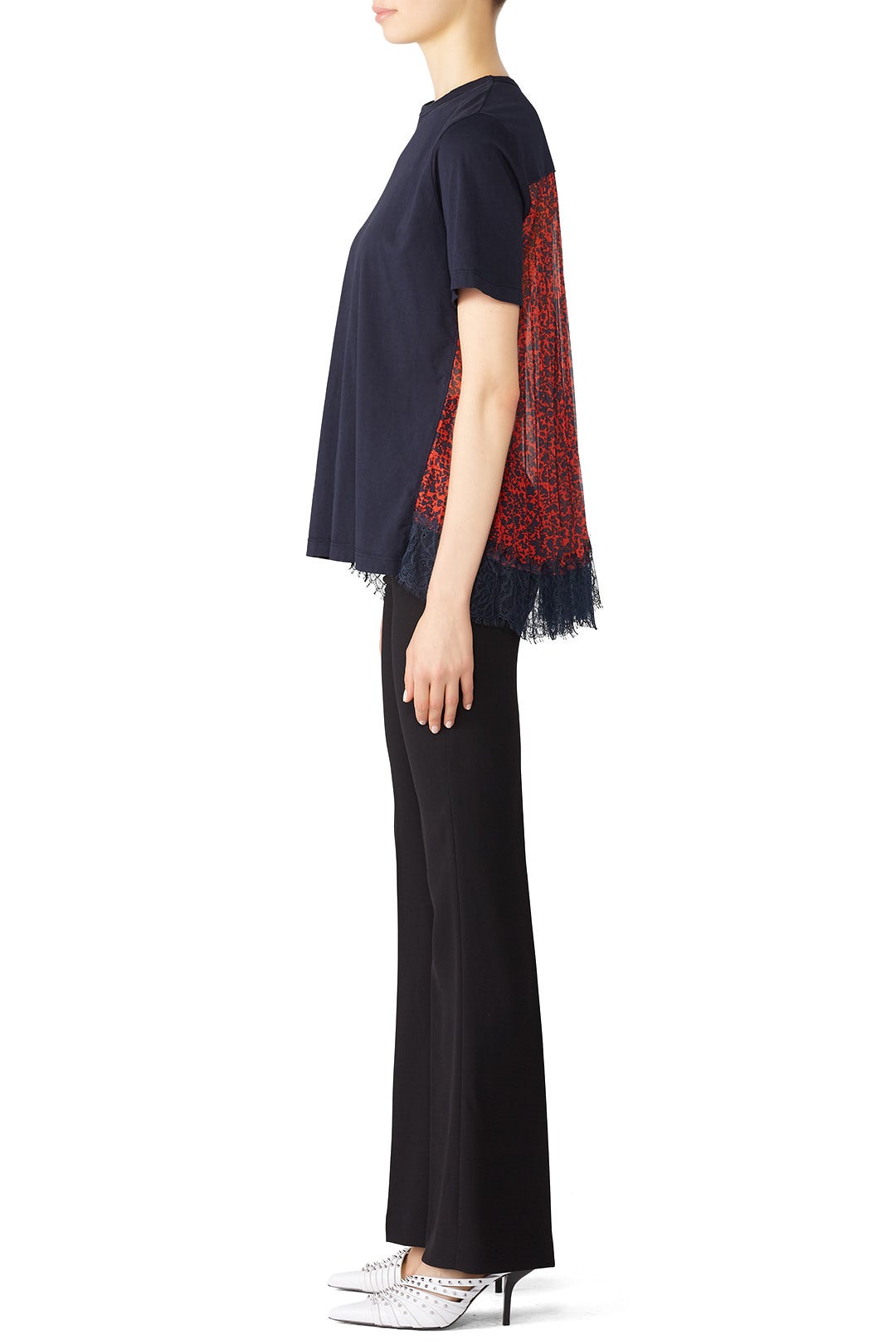 Pleating And Lace T-Shirt by Clu 1