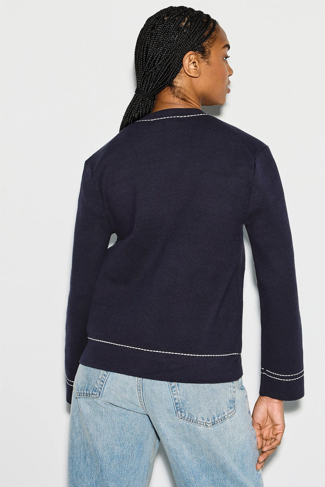 Moussy Contrast Stitch Cardigan by Maje 2