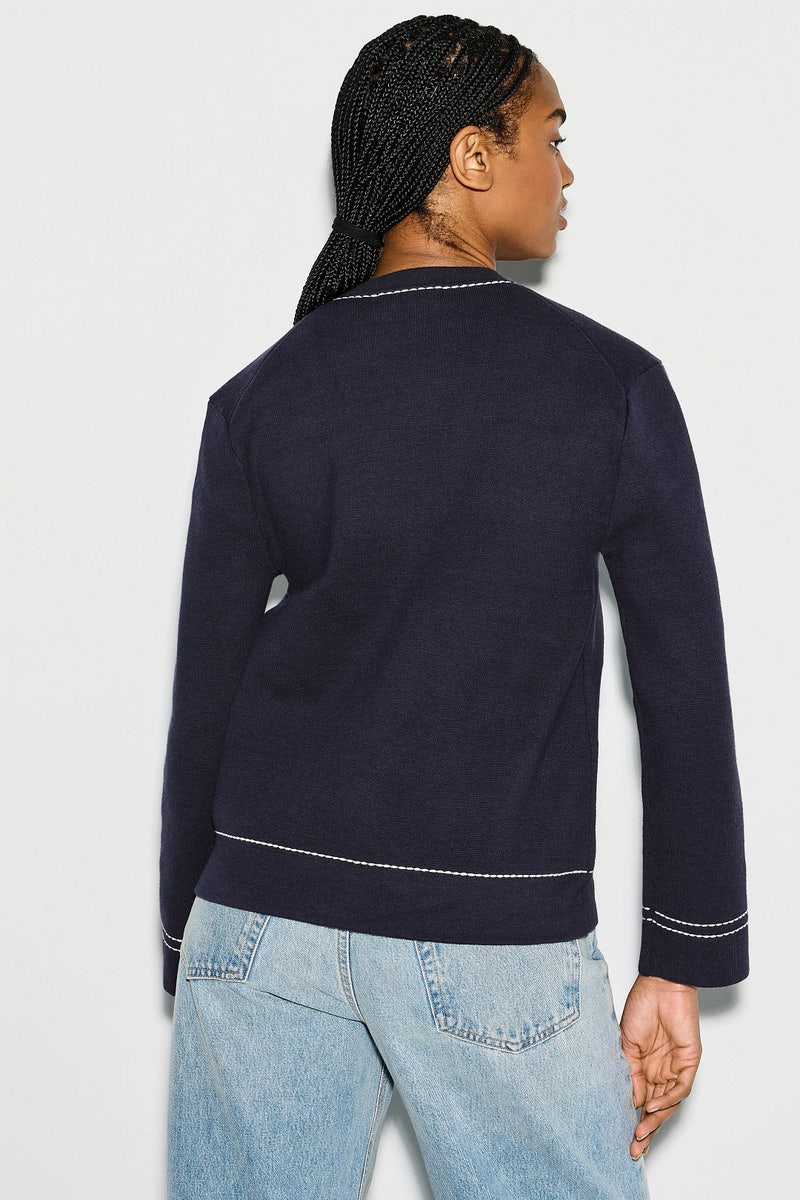 Moussy Contrast Stitch Cardigan by Maje - Photo 2