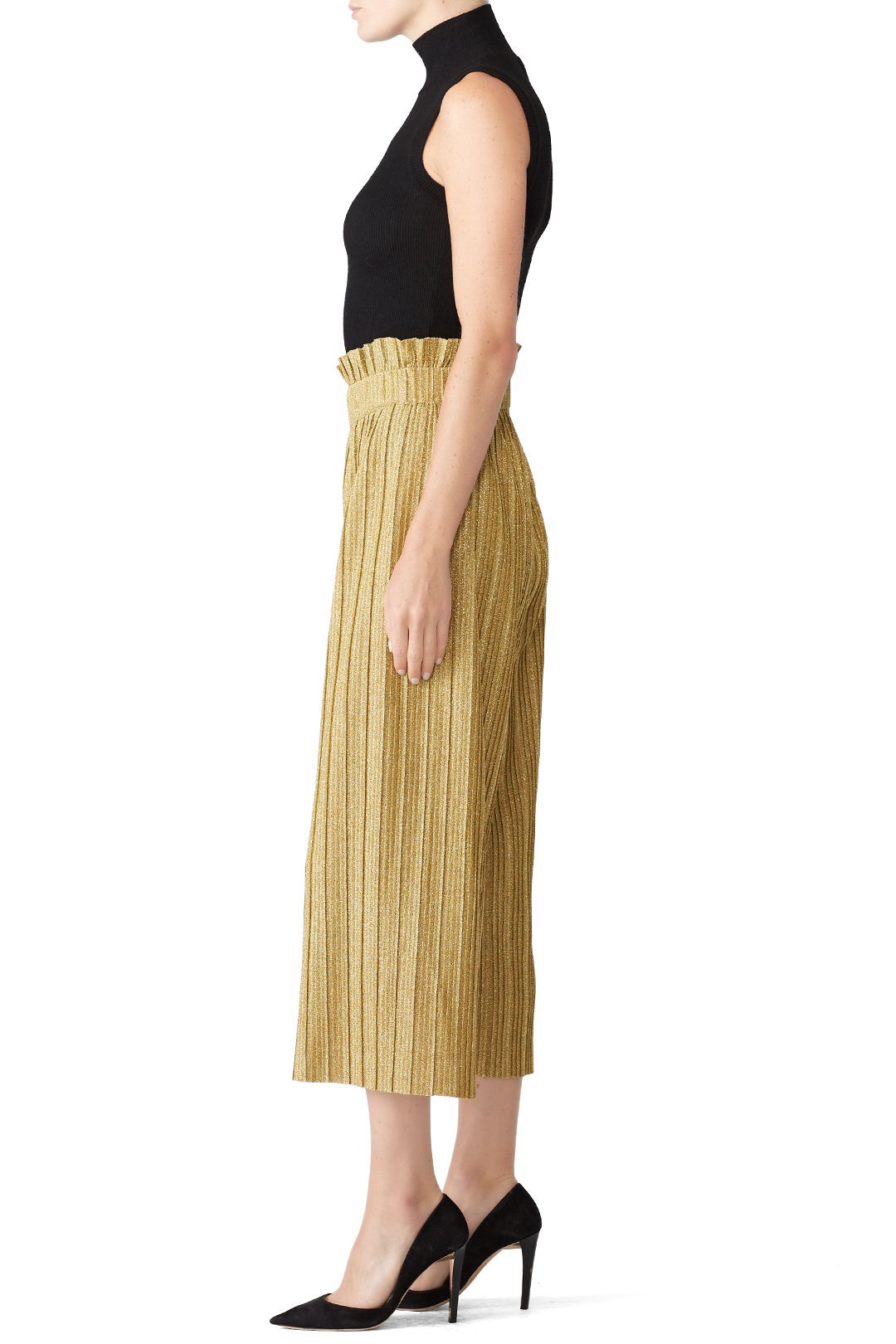 Pleated Lurex Cropped Pants by PatBO 2