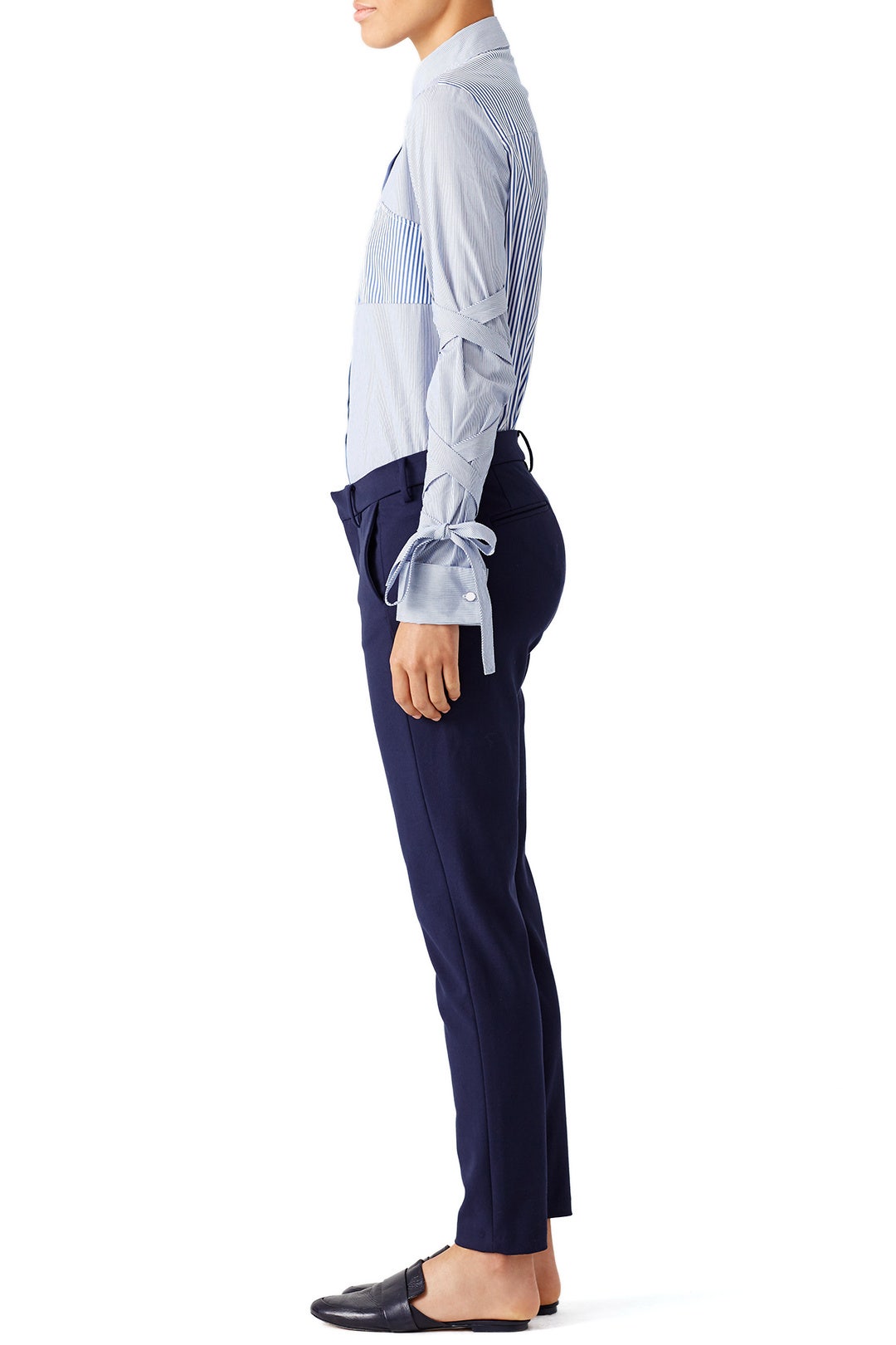 Striped Tie Sleeve Shirt by Tibi 2