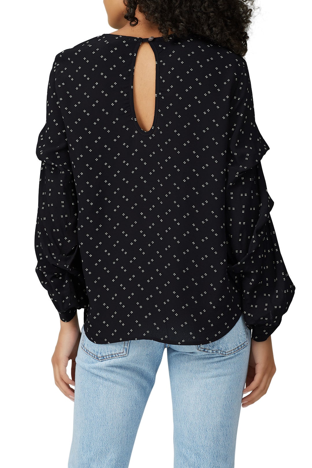 Printed Ruched Sleeve Top by Fifteen Twenty 1