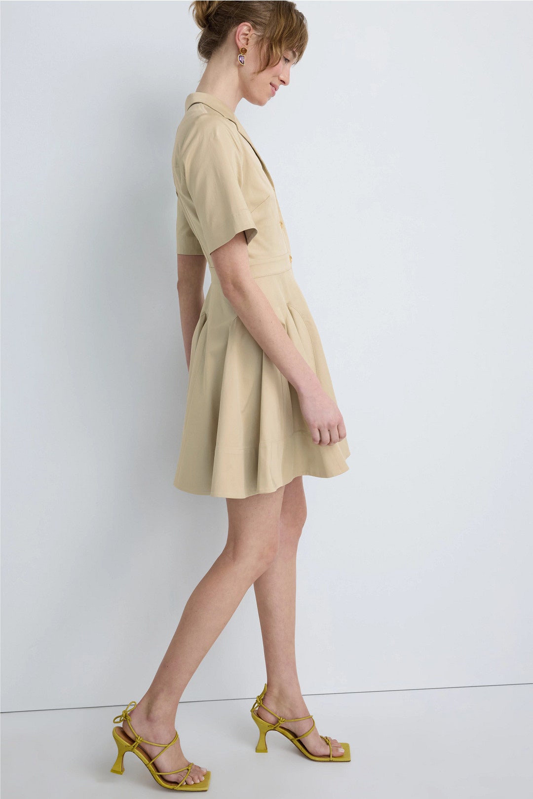 Khaki Short Sleeve Shirt Dress by Jason Wu x RTR 1