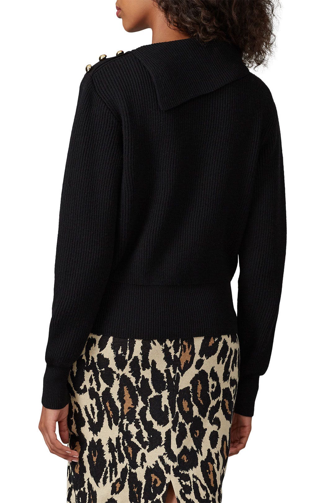 Black Foldover Sweater by Milly 2