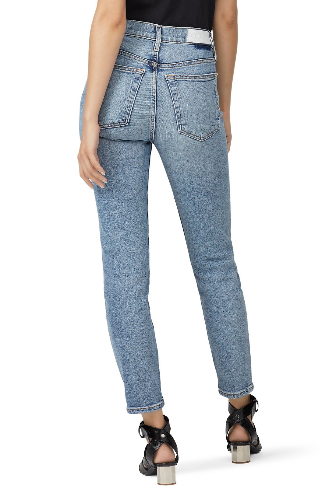 Light Wash High Rise Ankle Crop Jeans by RE/DONE 2