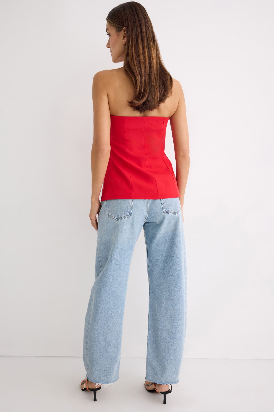 売れ筋商品|||エンドレスローズ カットソー トップス レディース Women's Strapless Buttoned Long Top Red Strapless Buttoned Long Top by Endless Rose | Rent the Runway