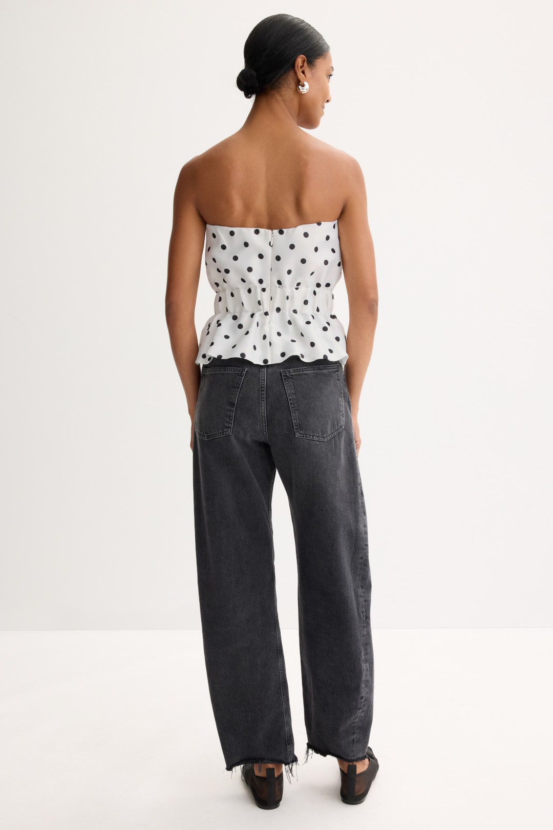 Strapless Polka Dot Peplum Top by French Connection 2