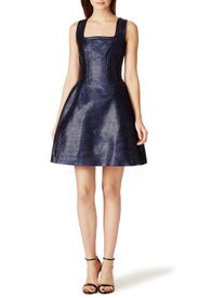 Navy Lurex Dress by Carven