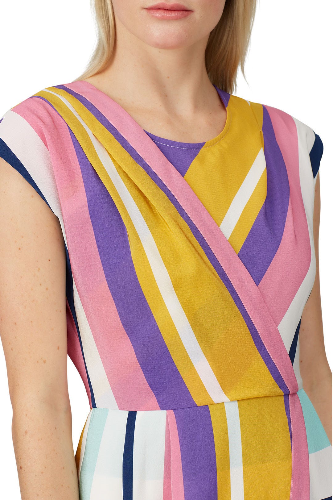 Combo Striped Faux Wrap Dress by Slate & Willow 1