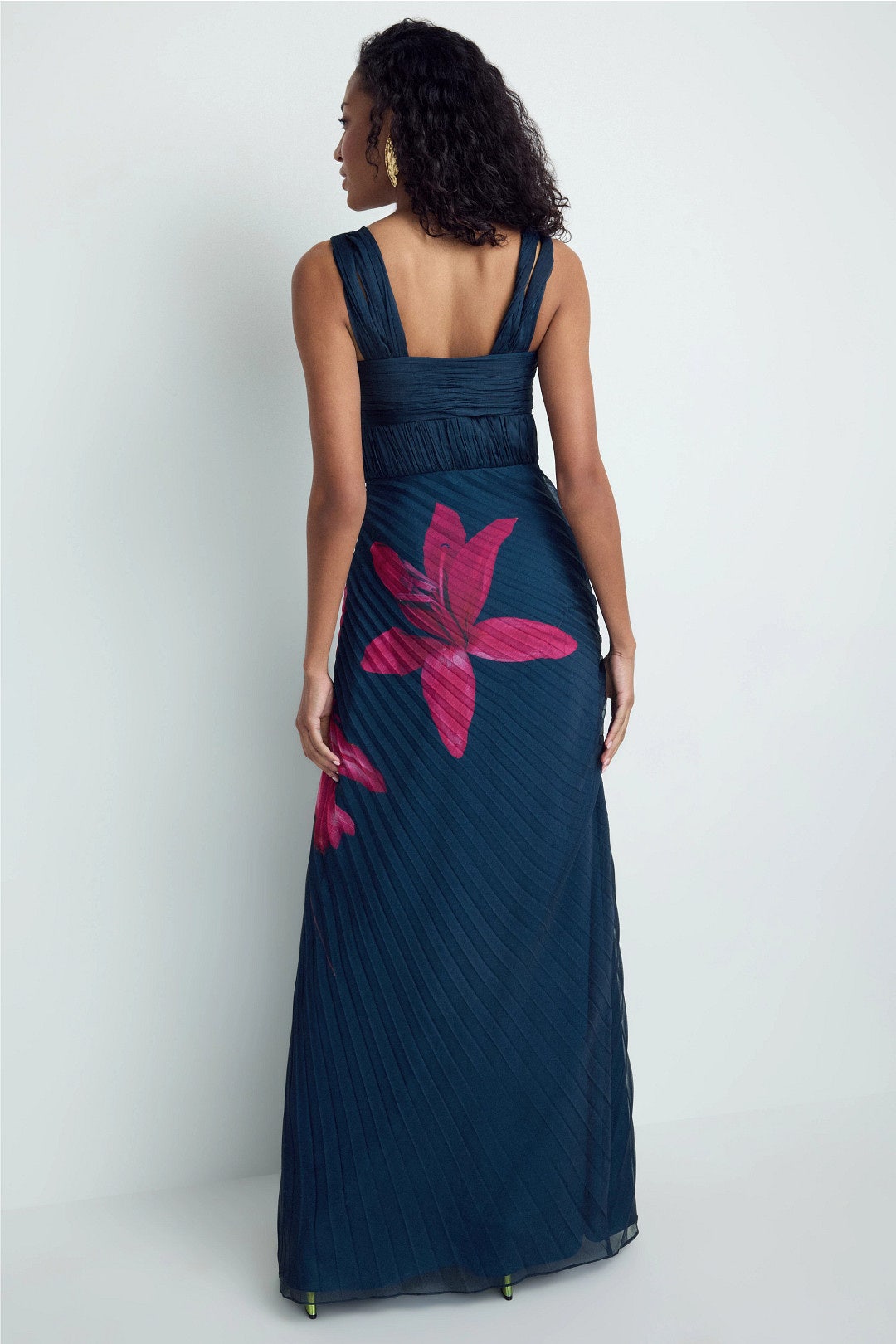 Drea Pleated Floral Gown by AMUR 2