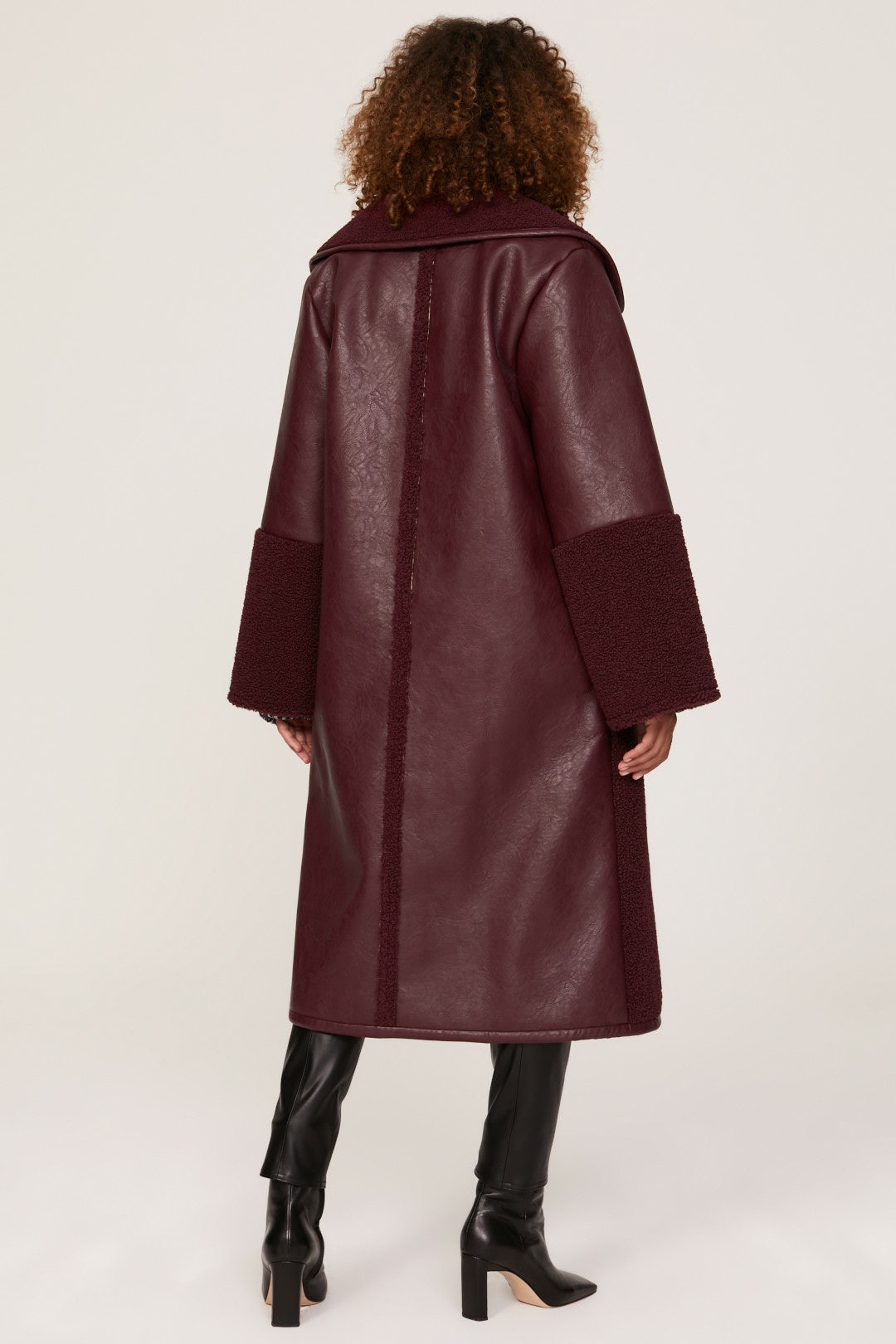 Maroon Shearling Coat by Baum und Pferdgarten 2