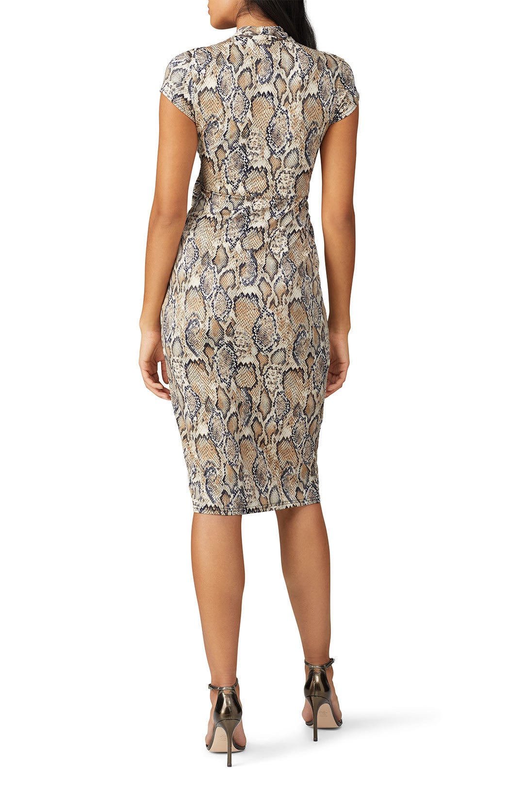 Snake Printed Faux Wrap Dress by Great Jones 2
