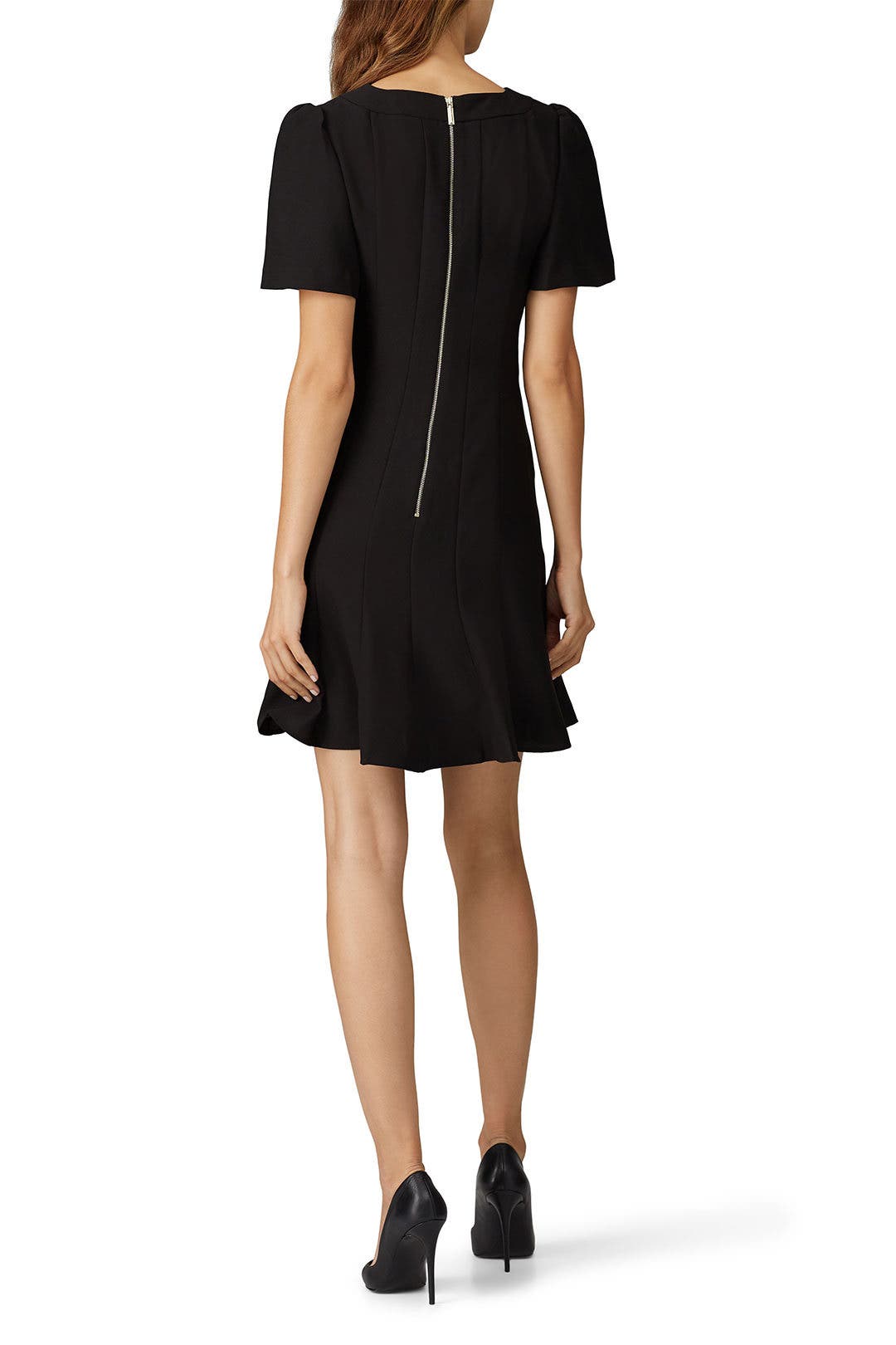 Black Paneled Crepe A-Line Dress by kate spade new york
