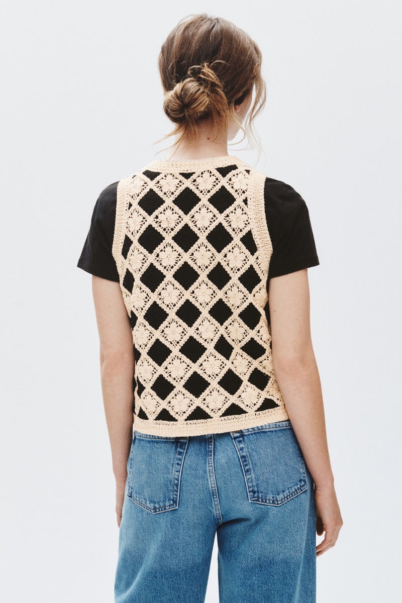 Crochet Button Front Vest by CeCe - Photo 2