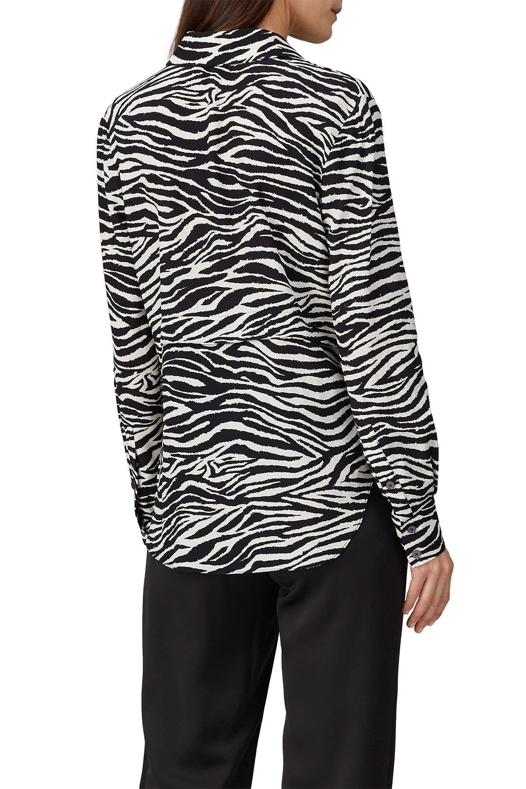 Kosma Zebra Print Button Down Shirt by Derek Lam 10 Crosby 1