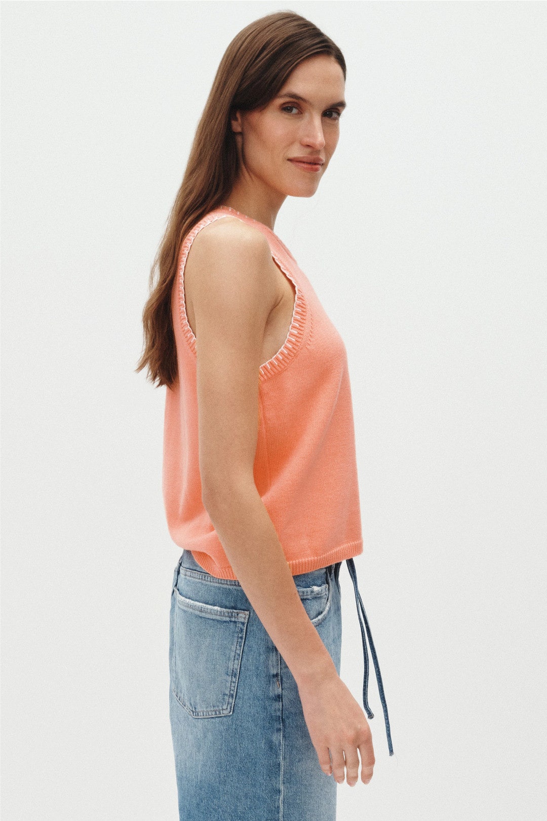 Aperol Spritz Jacquard Sweater Tank by Marine Layer 1