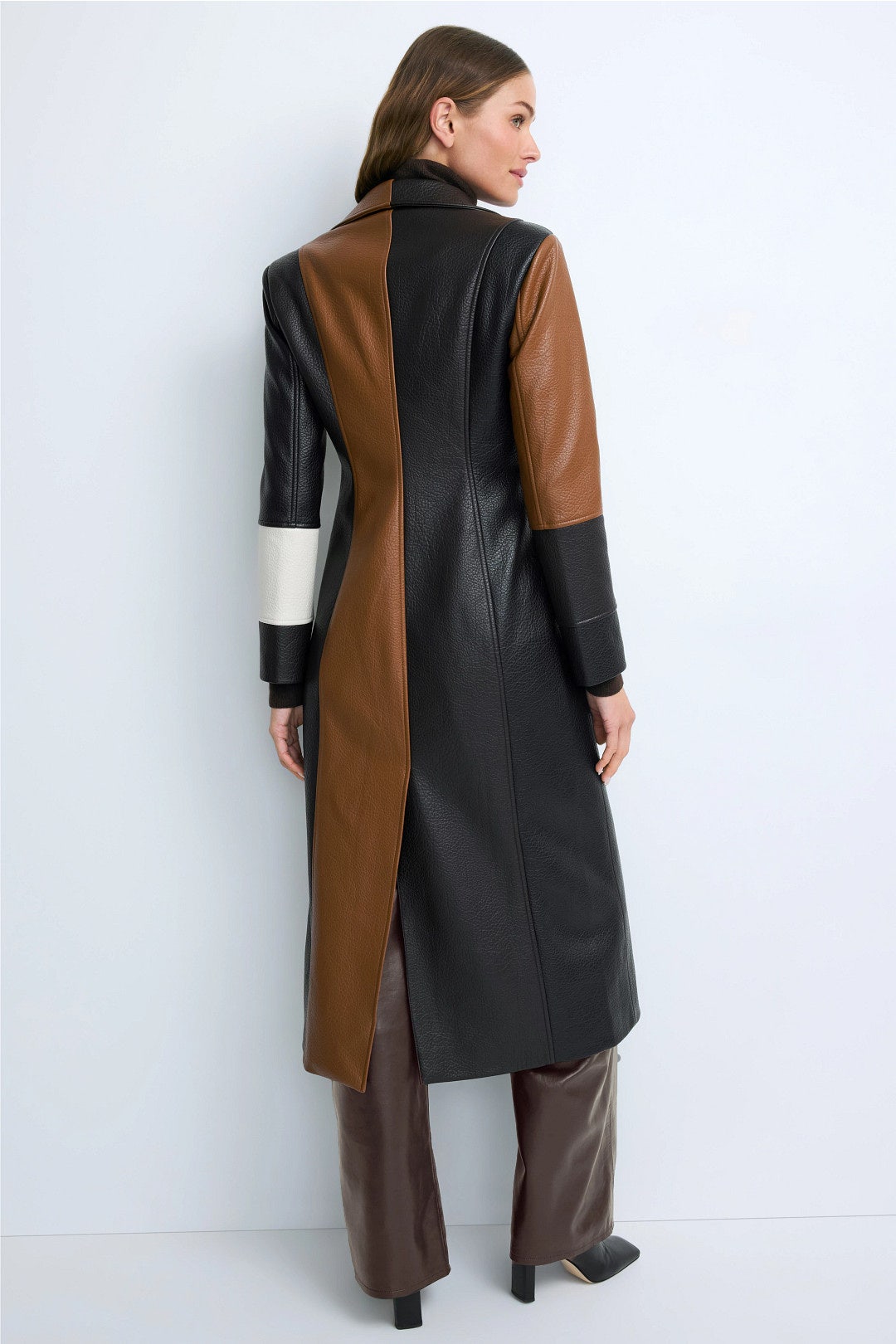 Patchwork Faux Leather Coat by Ronny Kobo x RTR 2